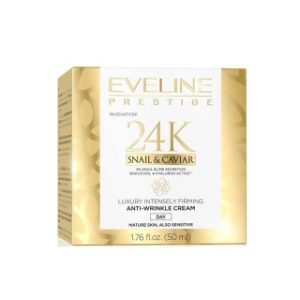 کرم ضد چروک روز خاویار و حلزون 24K حجم 50میل اولاین Eveline 24K Snail And Caviar Day 50m