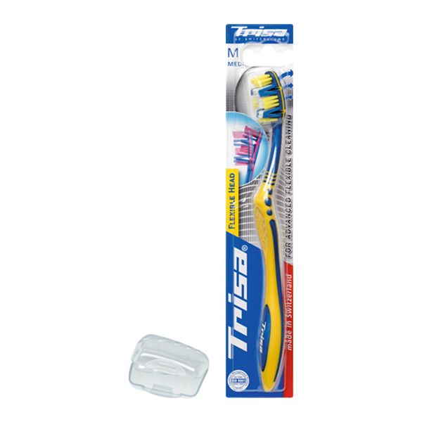مسواک فلکسیبل هد متوسط با محافظ Super Promo Flexible Head Toothbrush With Medium Brush TRISA