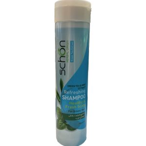 شامپو احیا کننده شون حاوی عصاره چای سبز و نعناع مناسب موهای چرب ۴۰۰ میلی لیتر Schon Refreshing Shampoo WITH Green Tea Mint Extract For Oily Hair ۴۰۰ml