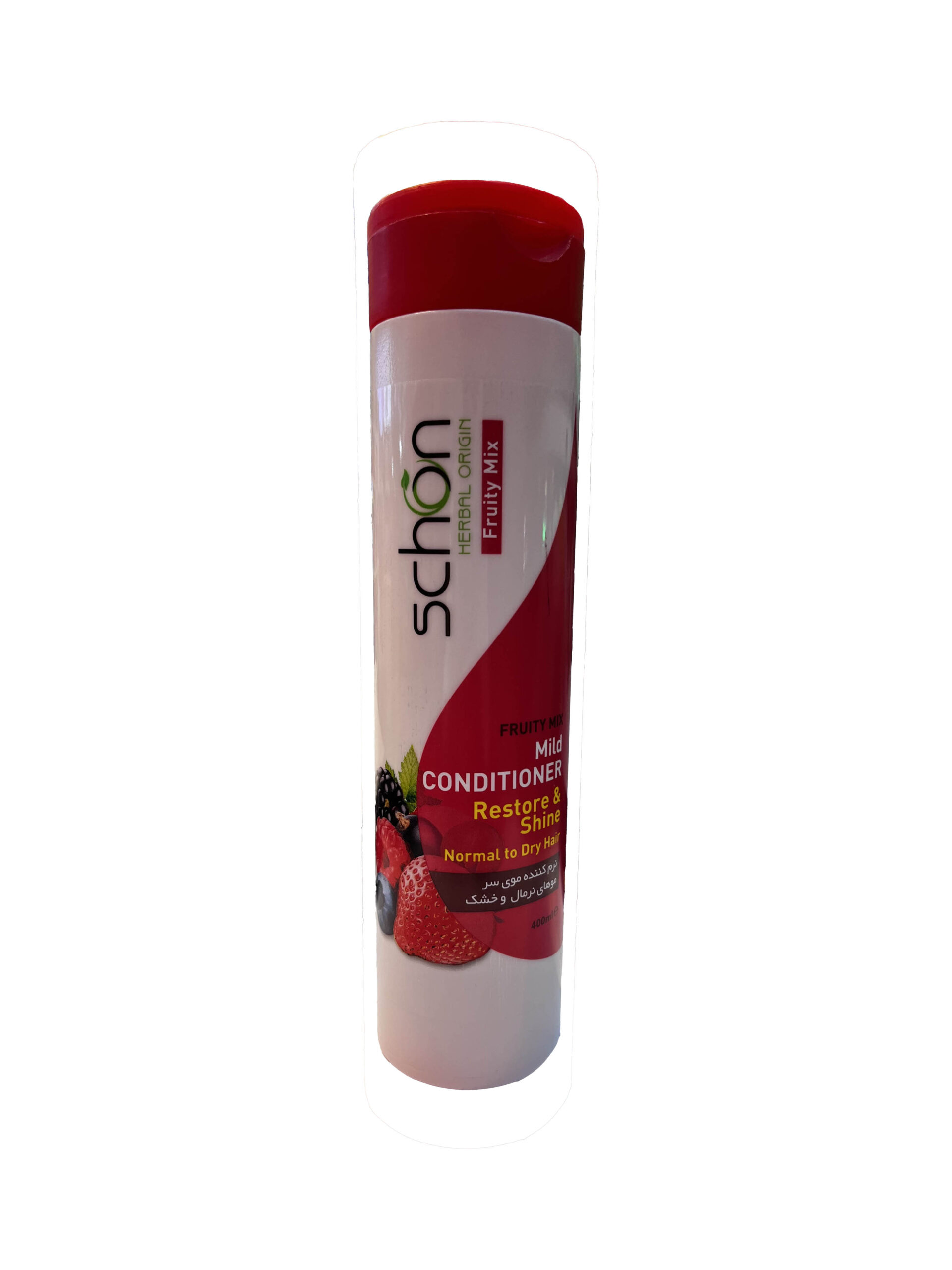 شامپو نرم کننده موی سر شون با عصاره میوه ای ۴۰۰ میلی لیتر Schon Emollient shampoo For Fruity Mix ۴۰۰ Ml