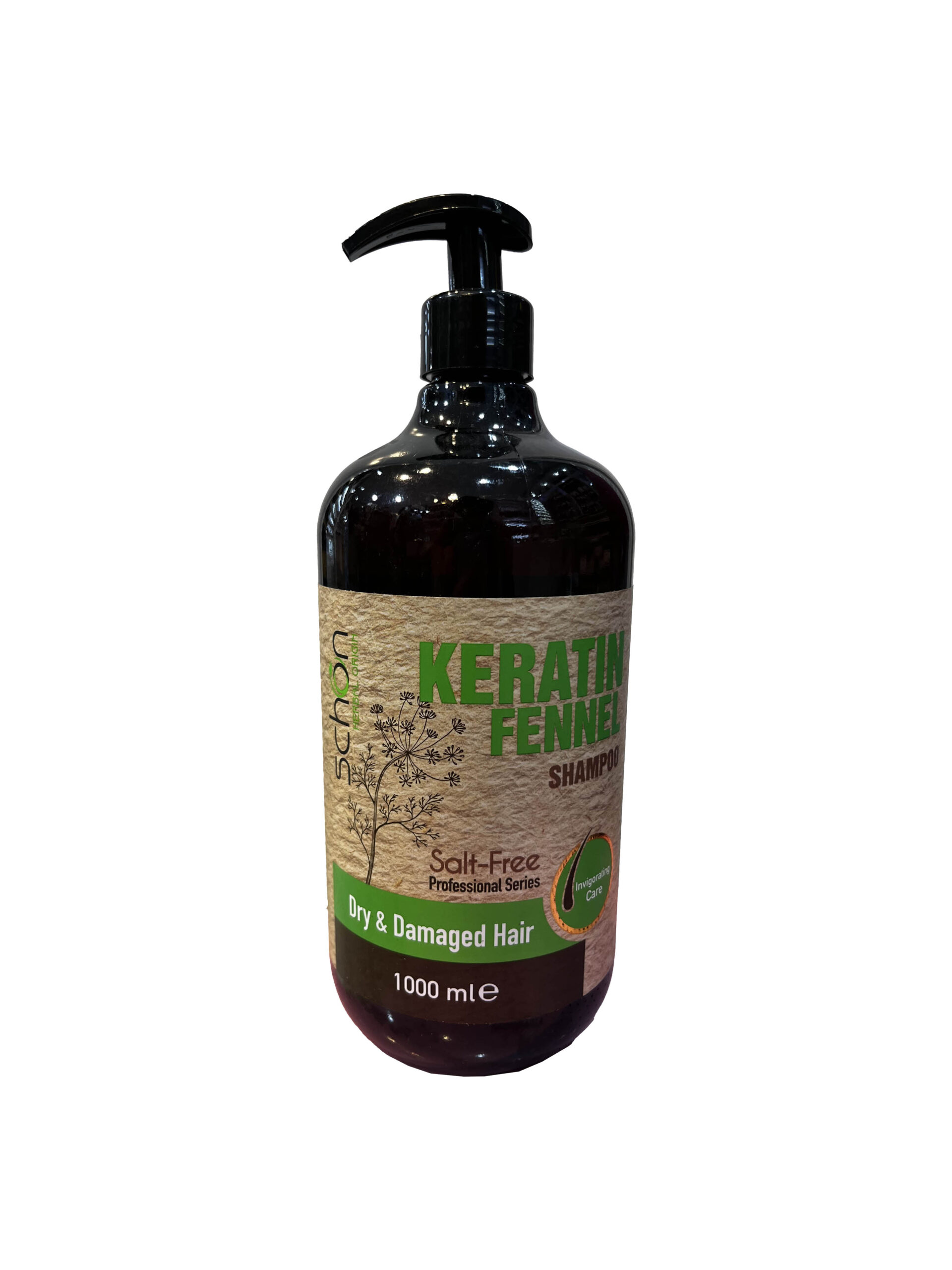 شامپو سر فاقد نمک شون مدل Keratin Fennel حاوی کراتین مناسب موهای خشک و آسیب دیده حجم 1000 میل شون Schon keratin fennel shampoo without salt, containing keratin suitable for dry & damaged hair 1000 ml