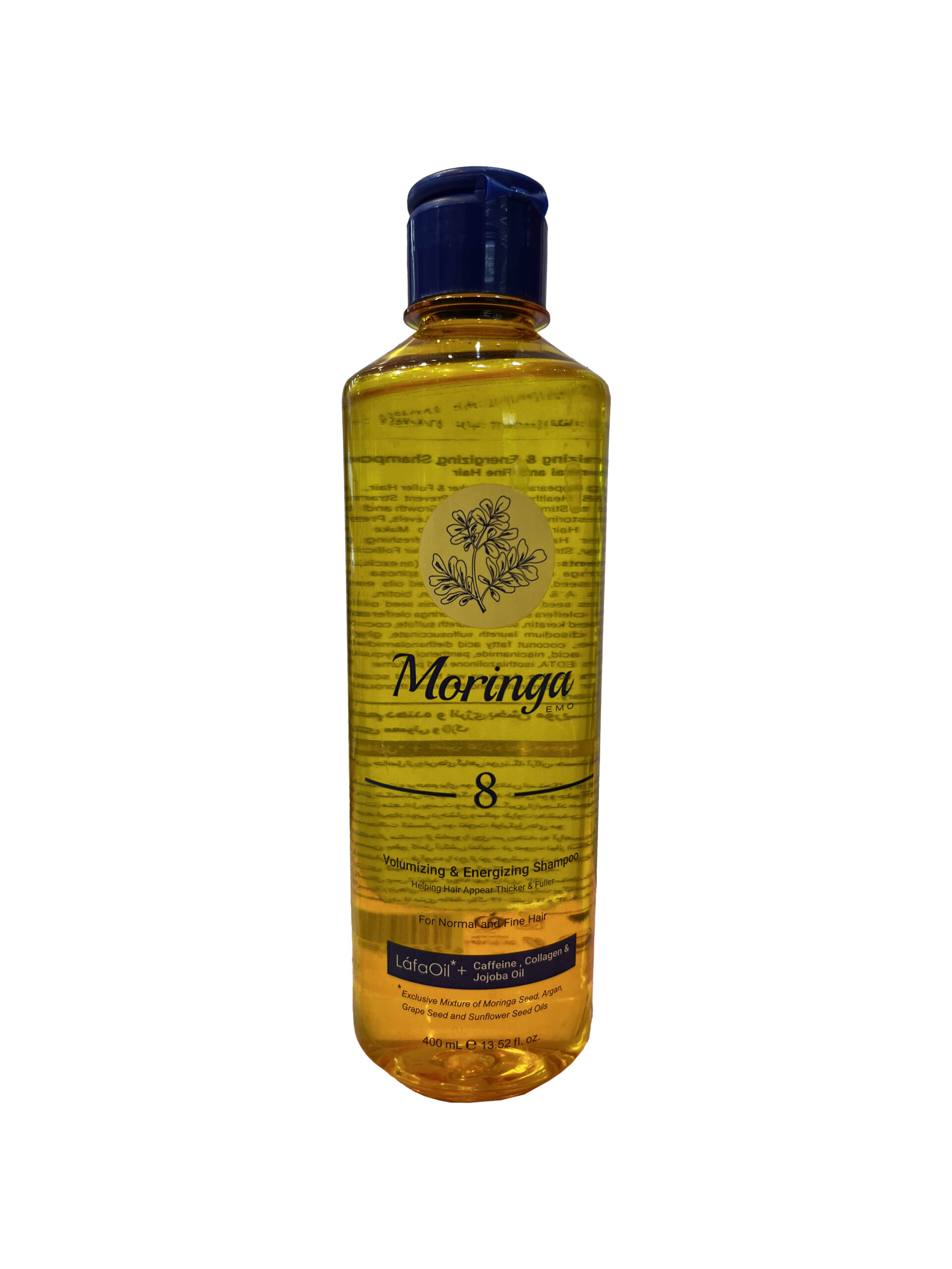 شامپو حجم دهنده و انرژی بخش ۸ مورینگا امو مناسب موهای معمولی و نازک400میلMoringa Emo ۸ Volumizing And Energizing Shampoo For Normal And Fine Hair