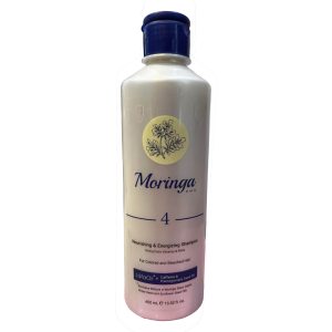 شامپو مغذی و انرژی بخش ۴ مورینگا امو مناسب موهای رنگ و دکلره شده400میل Moringa Emo Nourishing Shampoo For Colored Hair