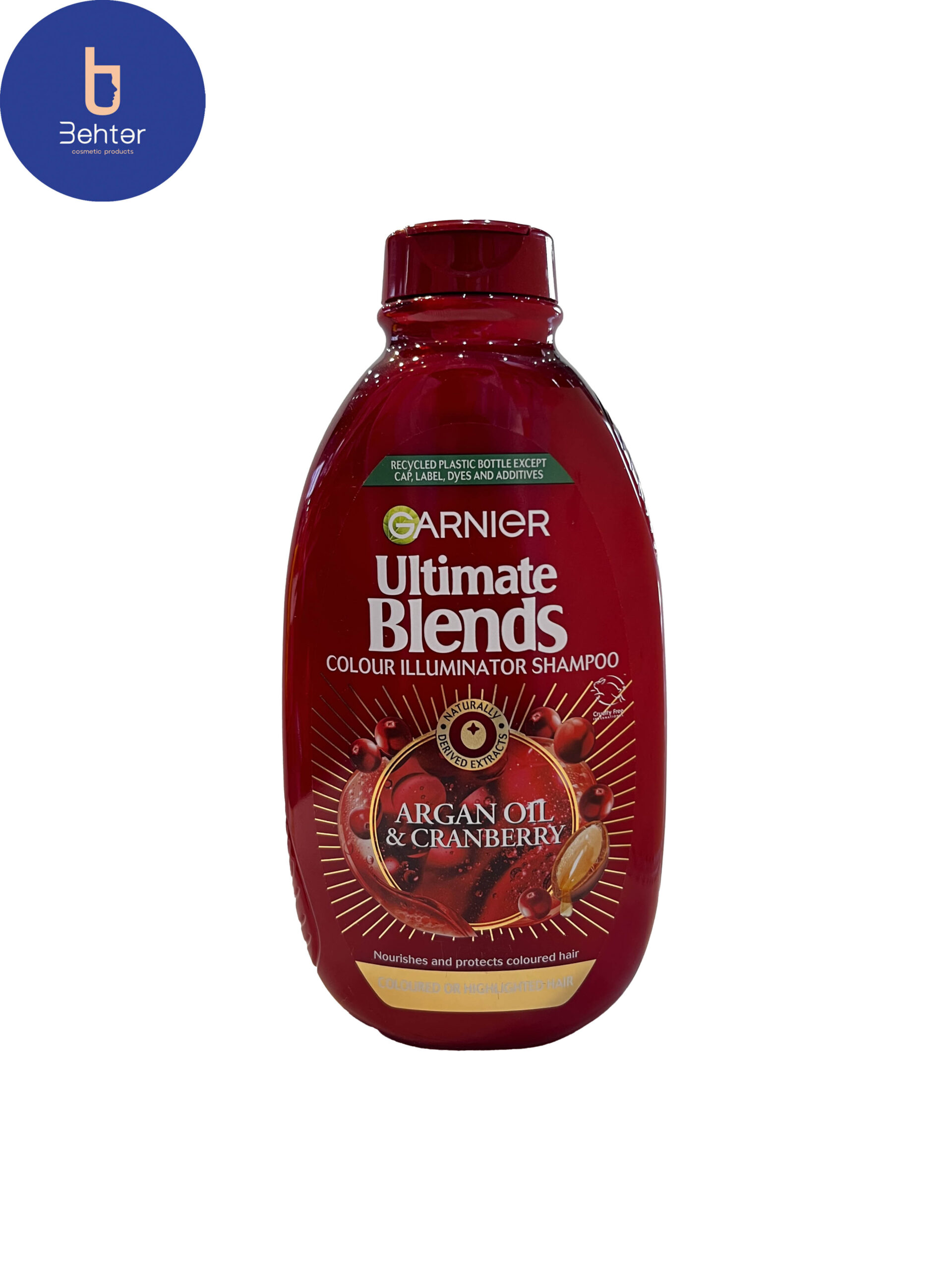 شامپو گارنیر موهای رنگ شده تثبیت کننده مو آرگان و کرن بری گارنیه Ultimate Blends حجم 400 میل Garnier Argan and Cranberry Hair Stabilizer shampoo for dyed hair Garnier Ultimate Blends volume 400 ml