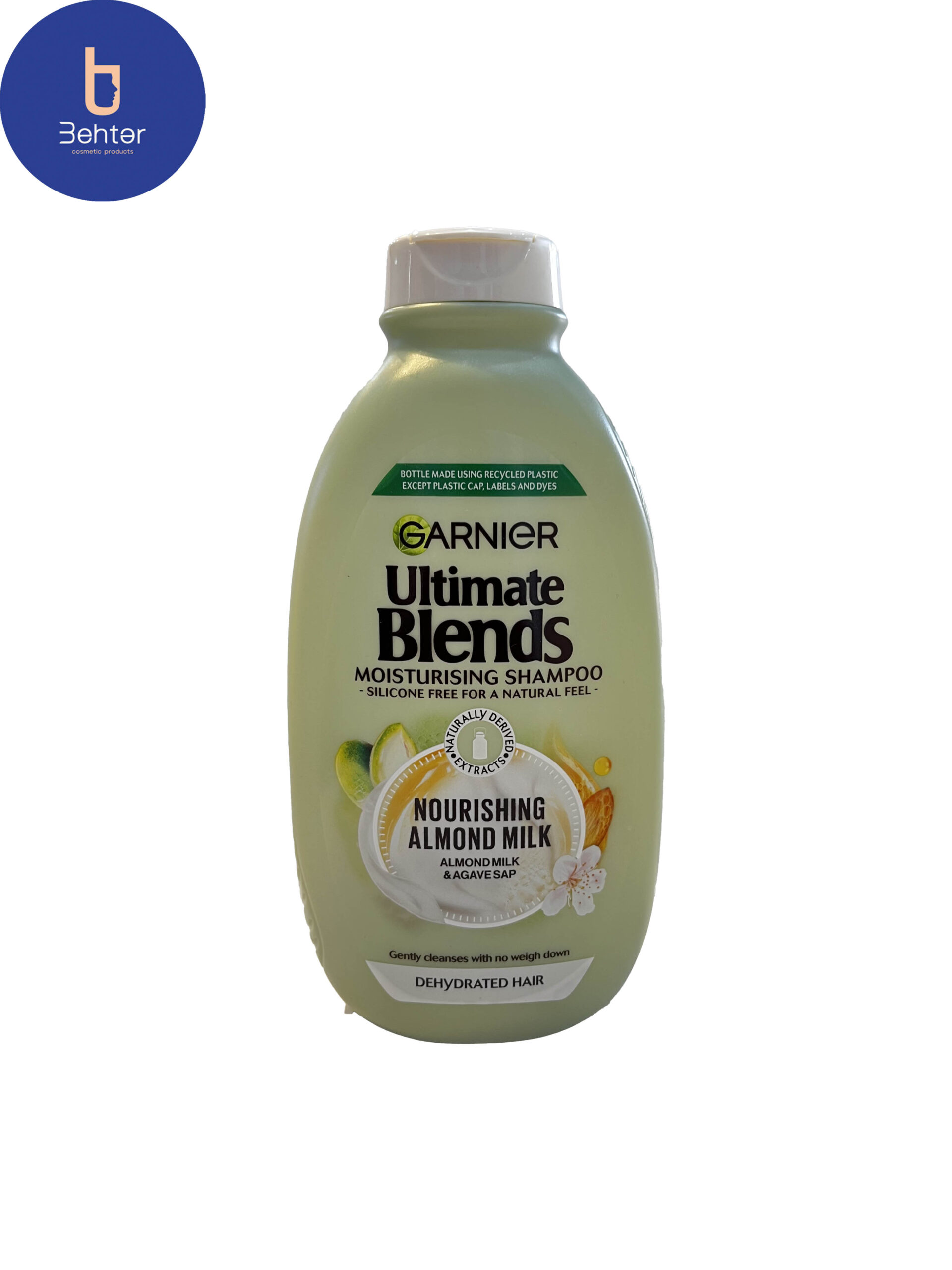 شامپو گارنیر آبرسان روزانه شیر بادام و آگاو گارنیه Garnier Almond Agave حجم 400 میلی لیترGarnier almond milk and agave daily moisturizing shampoo Garnier Almond Agave volume 400 ml