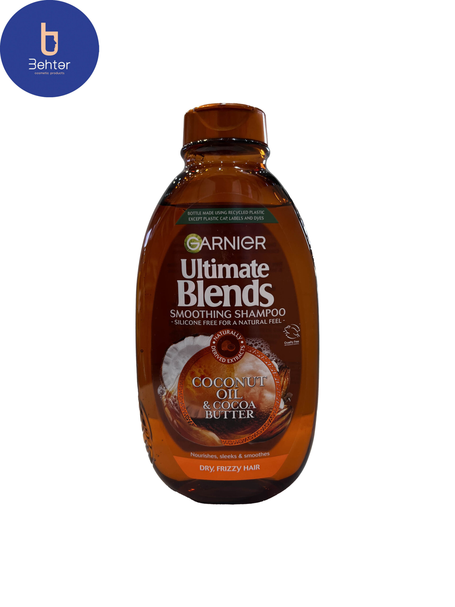 شامپو گارنیر ضد وز,مو خشک روغن نارگیل و کره کاکائو400میل Garnier anti-frizz shampoo, dry hair, coconut oil and cocoa butter, 400 ml