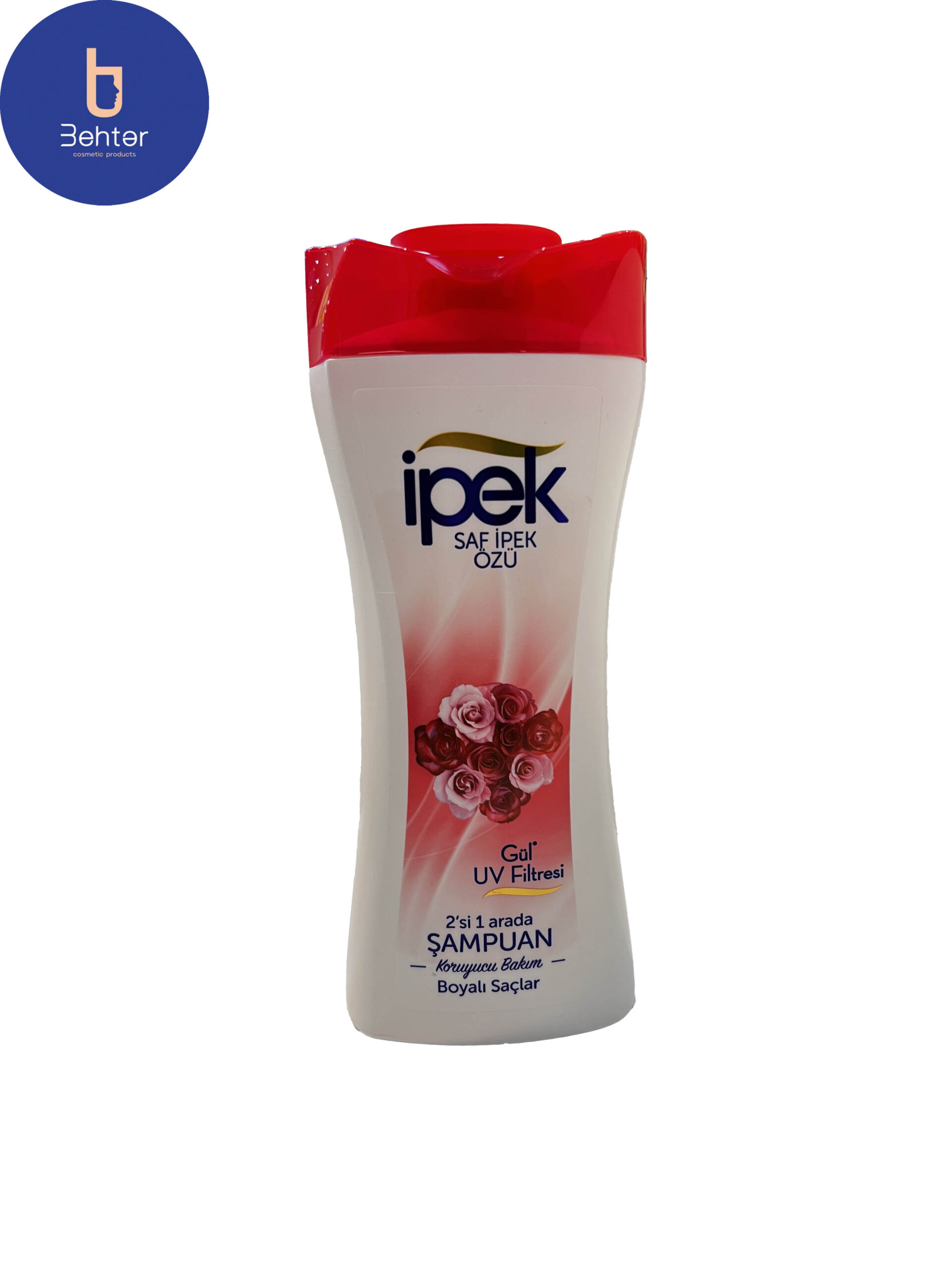 شامپو 2 در 1 ایپک موهای رنگ شده با عصاره گل رز حجم 480میلی لیتر  shampoo 2 in 1 for dyed hair with rose extract, volume 480 ml
