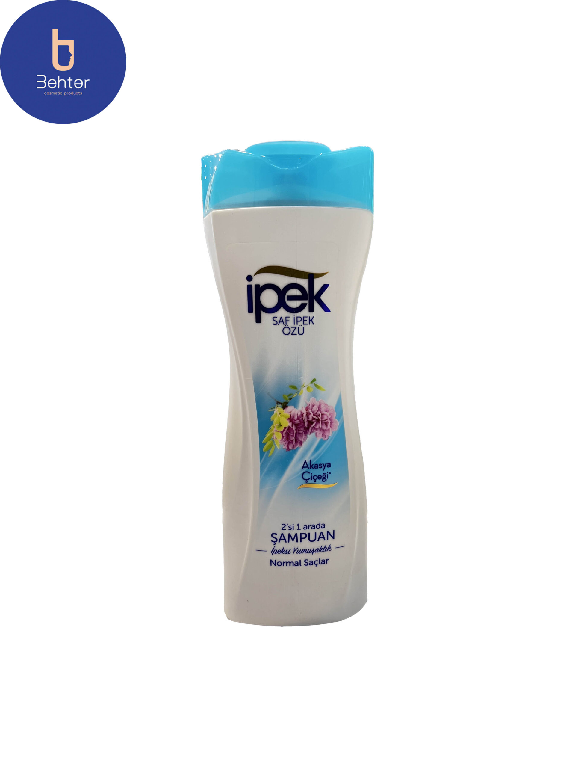 شامپو ایپک ipek آبی مخصوص موهای نرمال مدل 2in1 حجم 600میلBlue ipek shampoo for normal hair, 2in1 model, volume 600 ml
