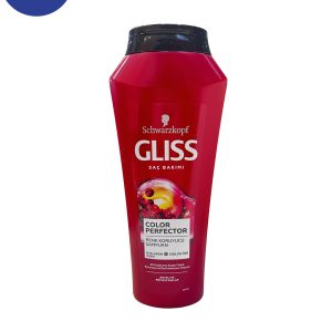 شامپو گلیس قرمز مخصوص موهای رنگ شده تثبیت کننده رنگ مو 500میل Gliss red shampoo for dyed hair, stabilizing hair color, 500 ml