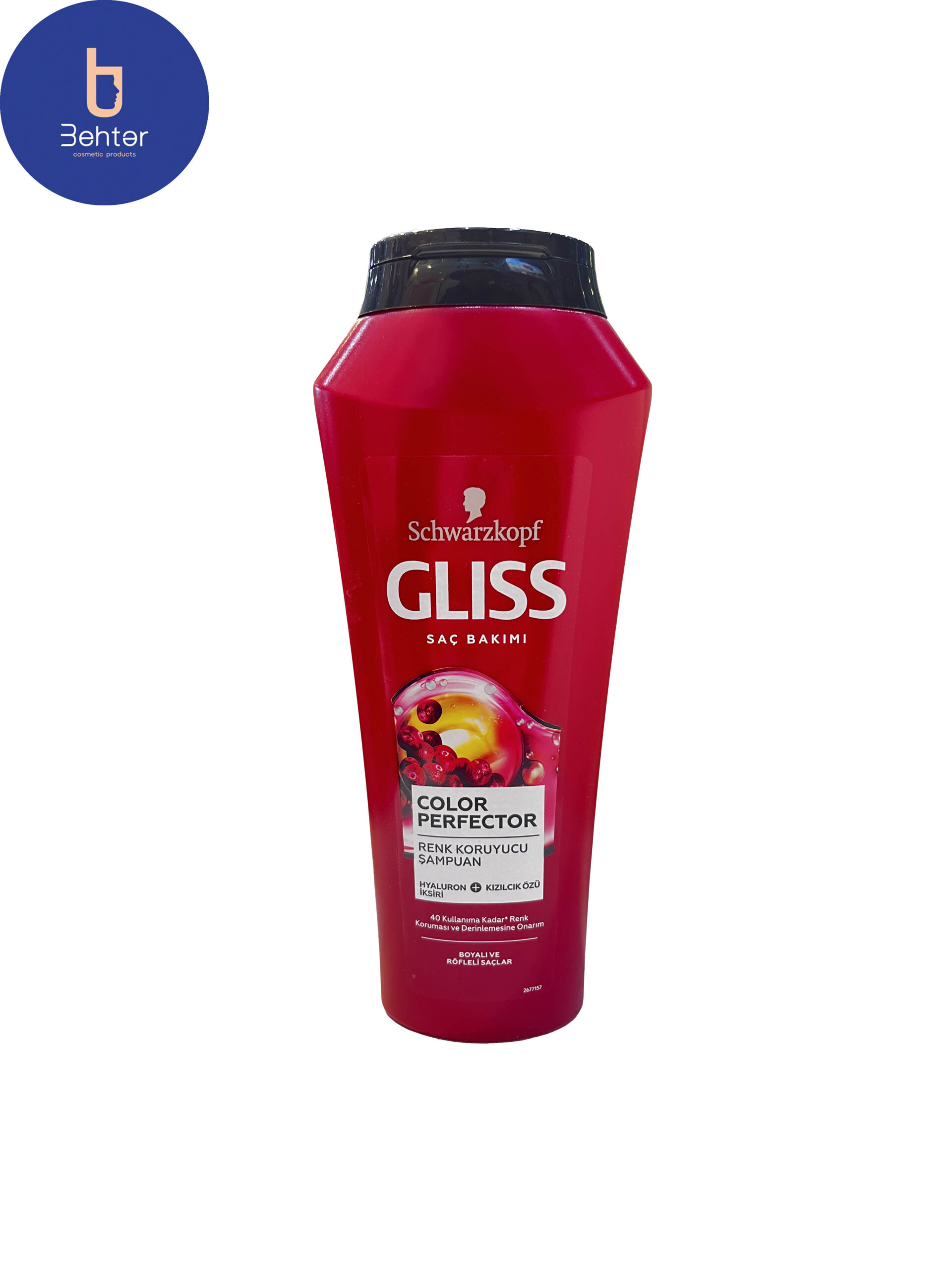 شامپو گلیس قرمز مخصوص موهای رنگ شده تثبیت کننده رنگ مو 500میل Gliss red shampoo for dyed hair, stabilizing hair color, 500 ml