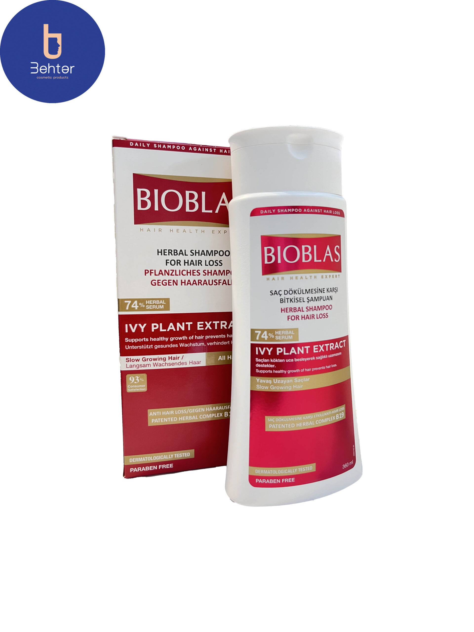 شامپو پیچک بیوبلاس مدل ivy plant extract ضد ریزش و افزایش رشد مو حجم 360 میلBioblas ivy plant extract shampoo against hair loss and increasing hair growth, volume 360 ​​ml
