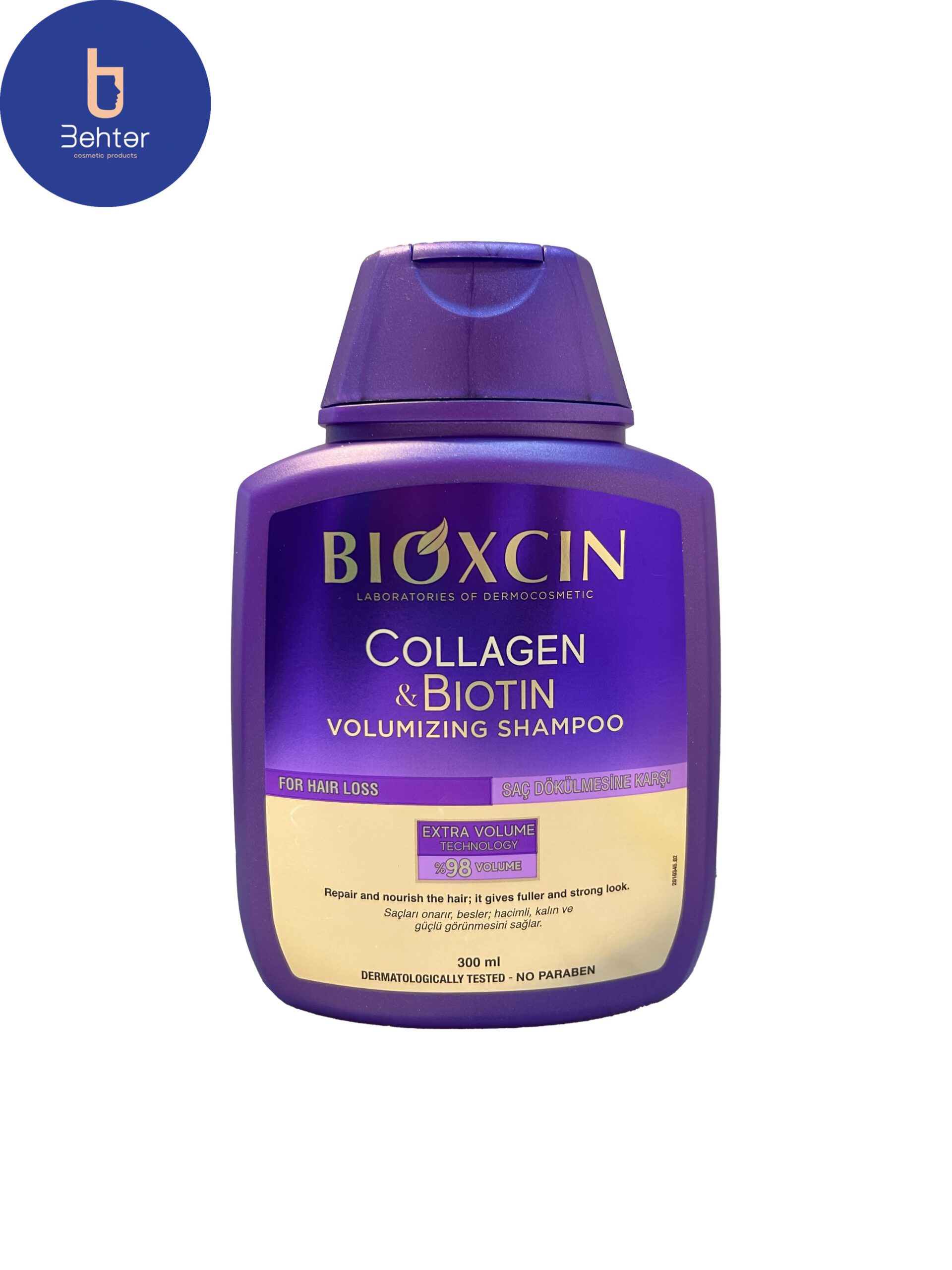 شامپو حجم دهنده و ضد ریزش مو بیوکسین مناسب انواع مو 300 میل Bioxin volumizing and anti-hair loss shampoo, suitable for all types of hair, 300 ml