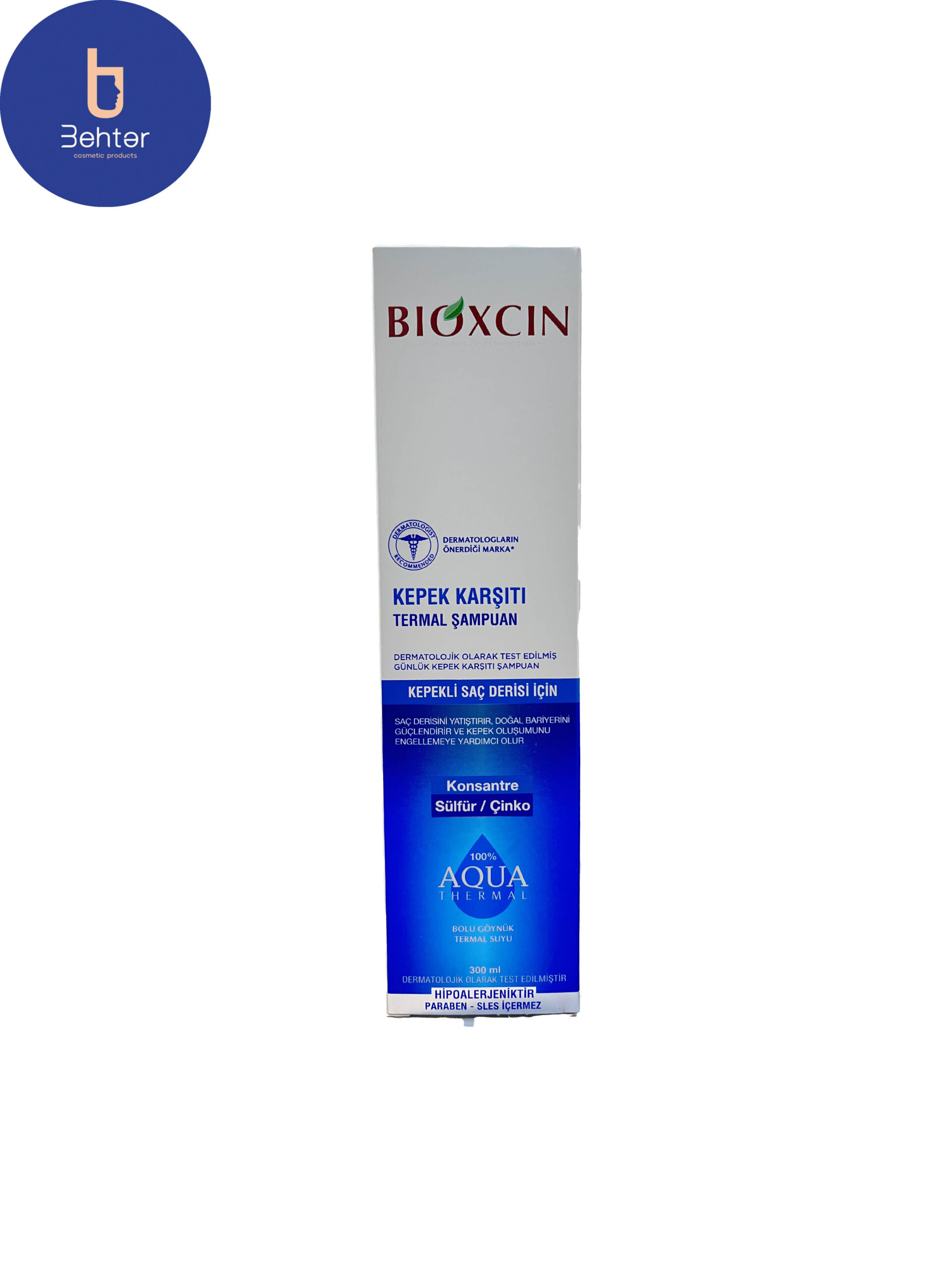 شامپو بدون سولفات ضد شوره بیوکسین مدل AQUA THERMAL حجم 300 میلی لیترBioxin anti-dandruff sulfate-free shampoo, model AQUA THERMAL, volume 300 ml