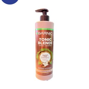 شامپو گارنیک بدون سولفات مناسب موهای مجعد و فر حاوی روغن نارگیل و آناناس500میلGarnik shampoo without sulfate, suitable for curly hair, containing coconut oil and pineapple, 500 ml
