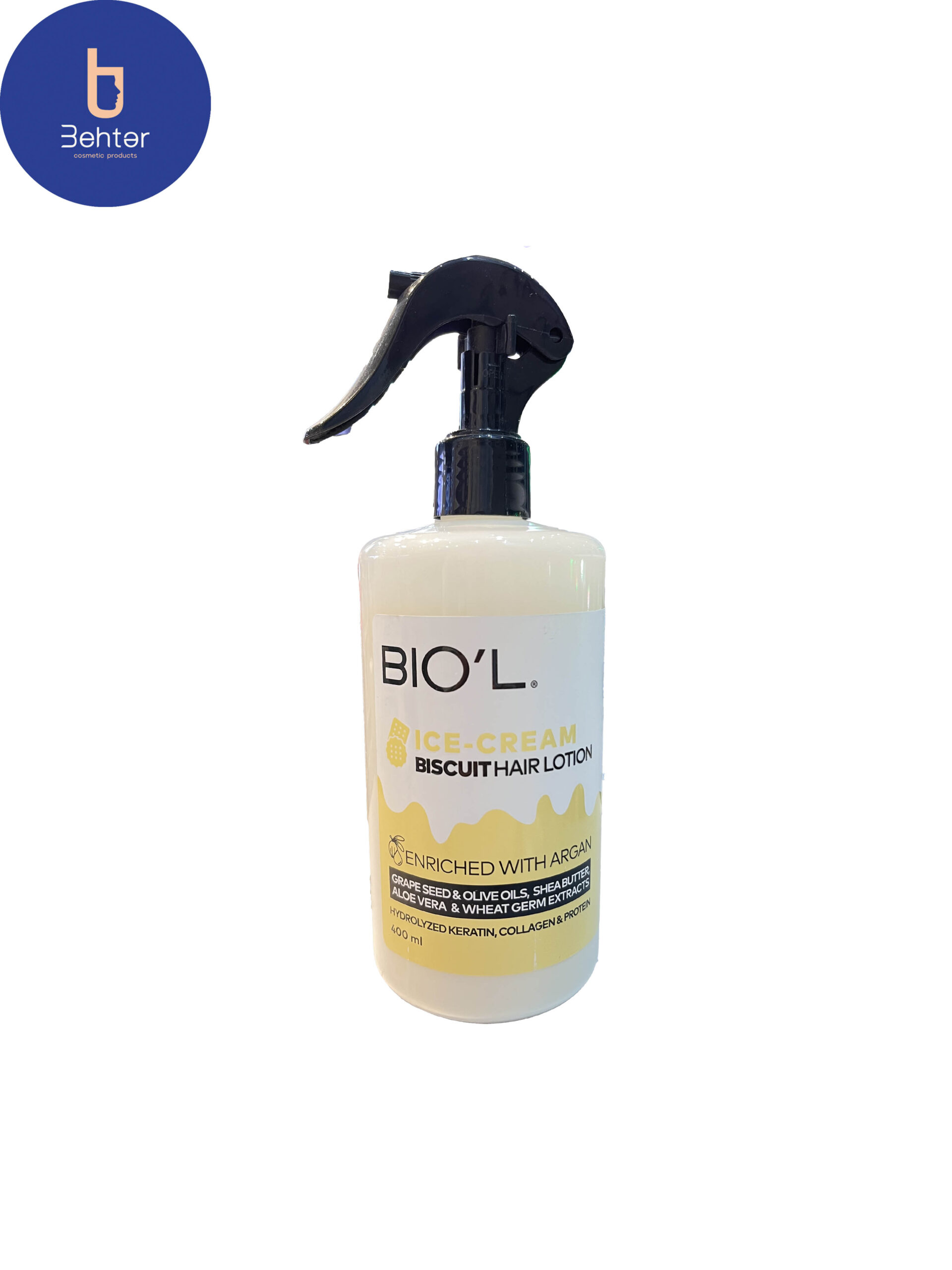 لوسیون مو بیول بستنی مو بیسکویتی 400میل Bivel Hair Ice Cream Biscuit Hair Lotion 400 ml