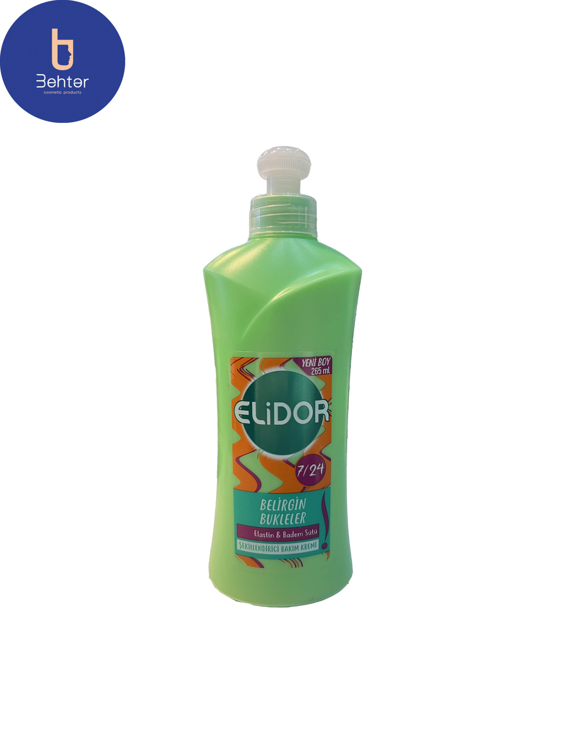 کرم مو الیدور حاوی شیر بادام و الاستین مناسب موهای فر 265 میل Elidor hair cream containing almond milk and elastin suitable for curly hair 265 ml