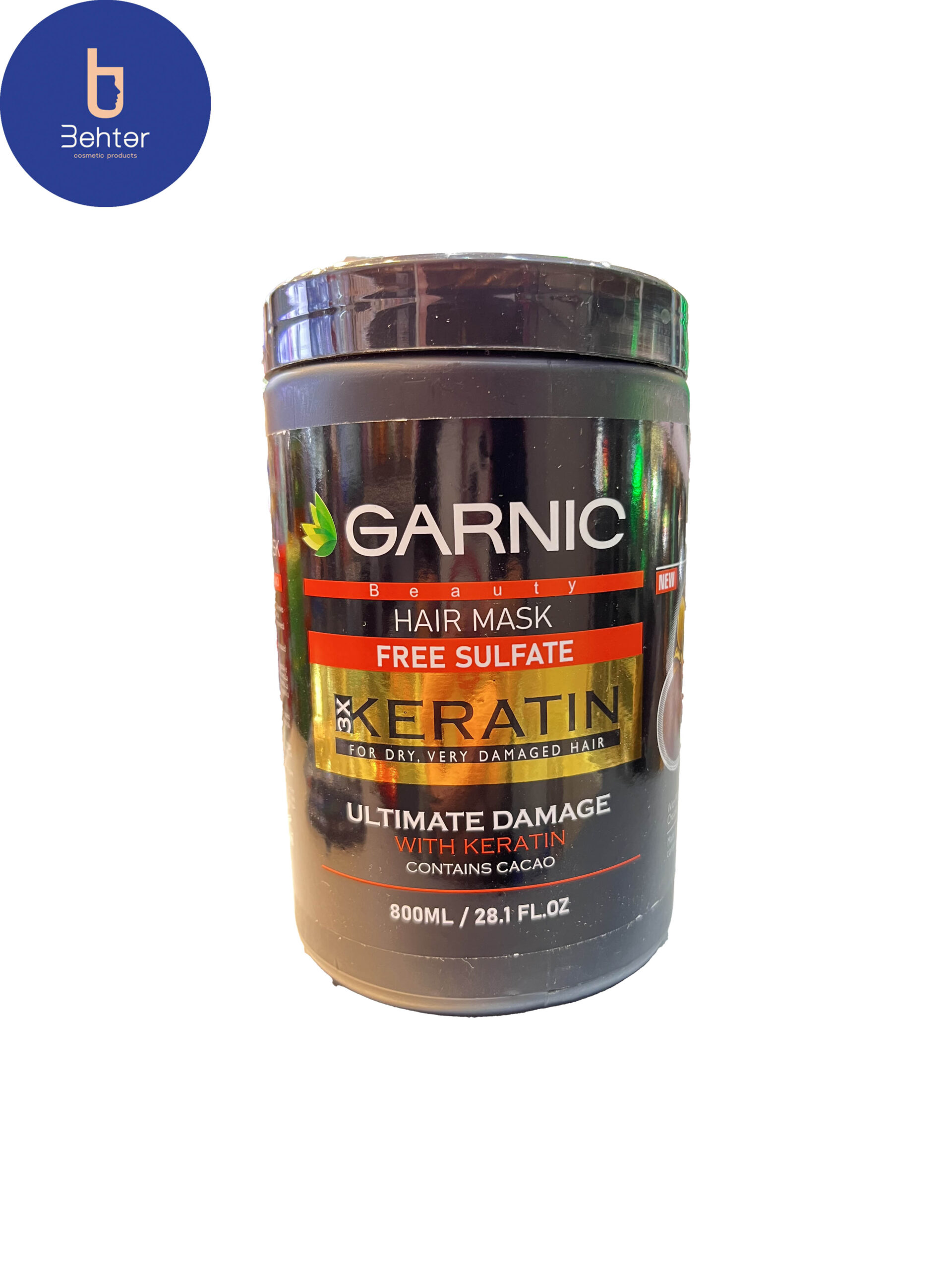 ماسک مو بدون سولفات گارنیک ترمیم کننده کراتین مدلULTIMATE DAMAGE حجم 800میلSulfate-free garnic keratin repairing hair mask, model ULTIMATE DAMAGE, volume 800 ml