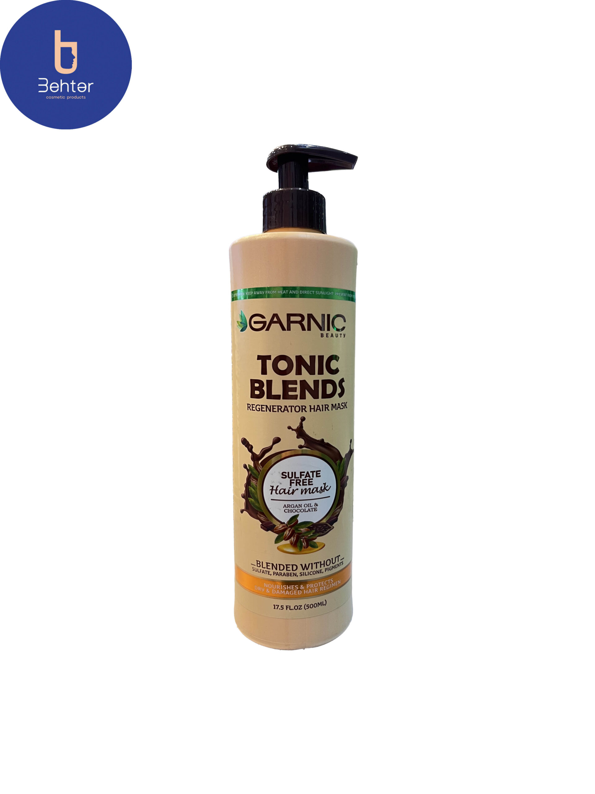 ماسک مو بدون سولفات گارنیک مناسب مو خشک و آسیب دیده حاوی روغن آرگان و شکلات 500میلGarnik sulfate-free hair mask suitable for dry and damaged hair containing argan oil and chocolate 500 ml