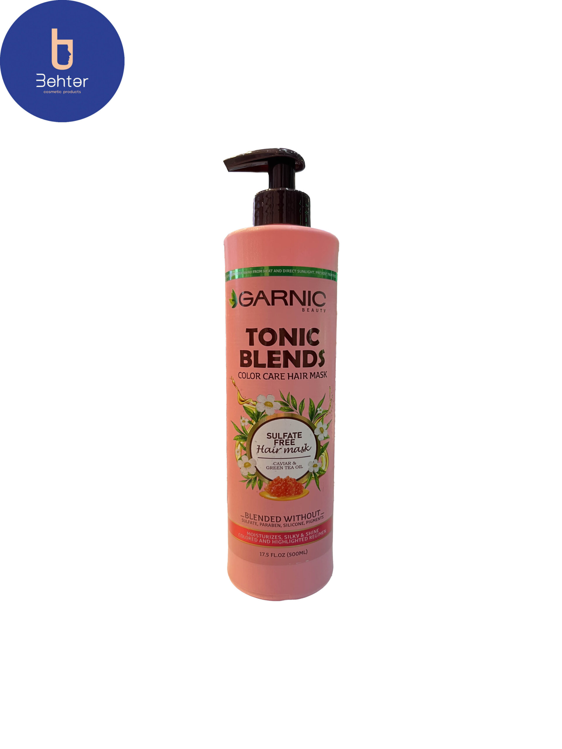 ماسک مو گارنیک بدون سولفات مخصوص موهای رنگ شده حاوی خاویار و روغن برگ چای 500میلGarnik sulfate-free mask for colored hair containing caviar and tea leaf oil 500 ml