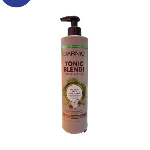 ماسک گارنیک بدون سولفات مناسب موهای مجعد و فر حاوی روغن نارگیل و آناناس500میلGarnik mask without sulfate, suitable for curly hair, containing coconut oil and pineapple, 500 ml