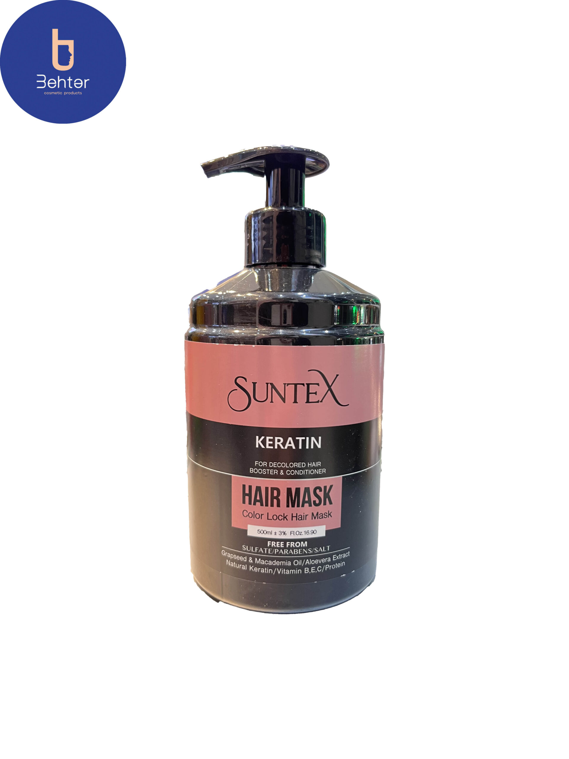 ماسک مو کراتین سانتکس مخصوص موهای رنگ شده حجم ۵۰۰ میلSUNTEX keratin hair mask for dyed hair, 500 ml