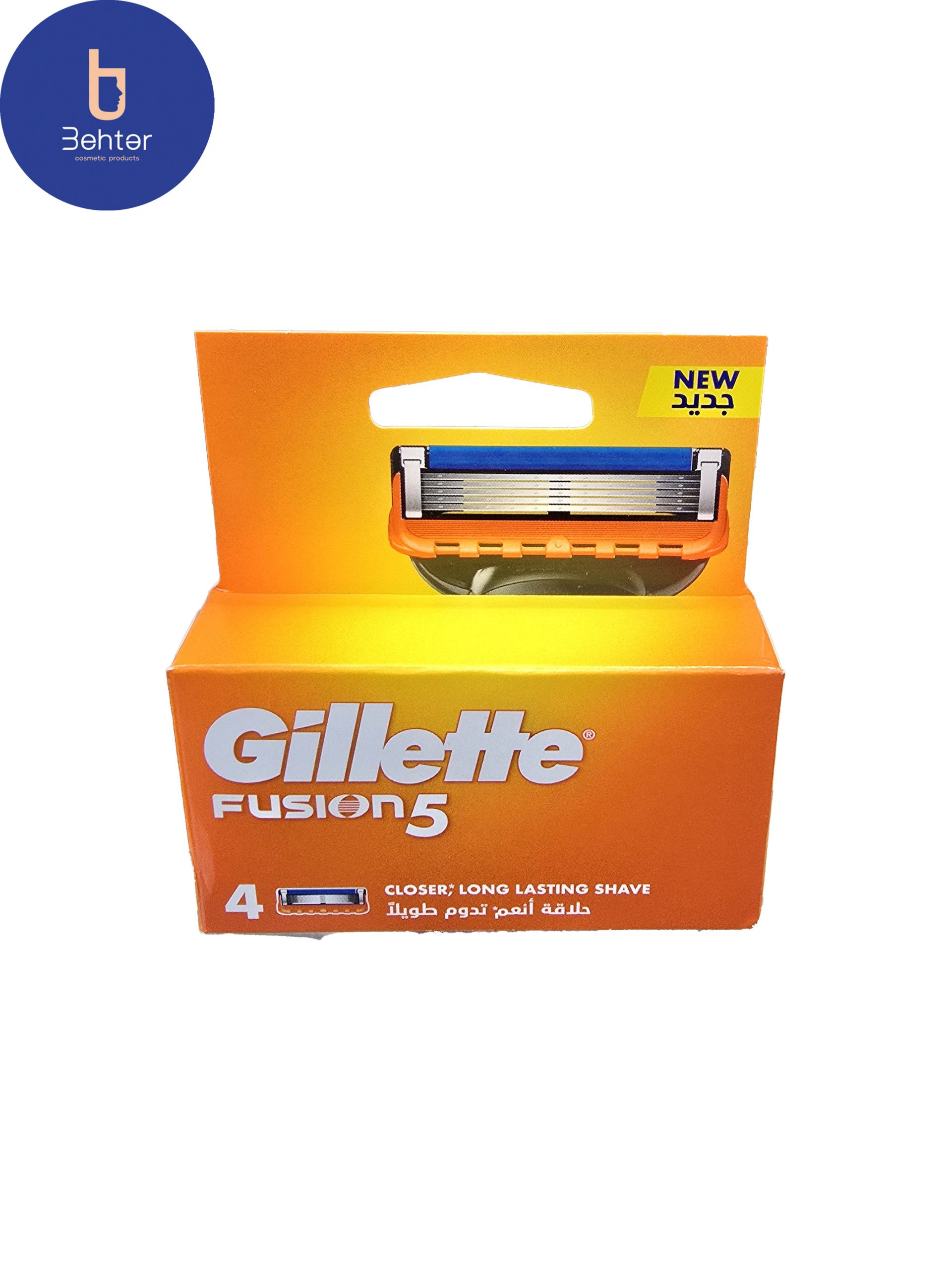 تیغ 4 عددی یدک ژیلت مدل Fusion 5مناسب اقایان4piece Gillette Fusion 5 spare razor suitable for men