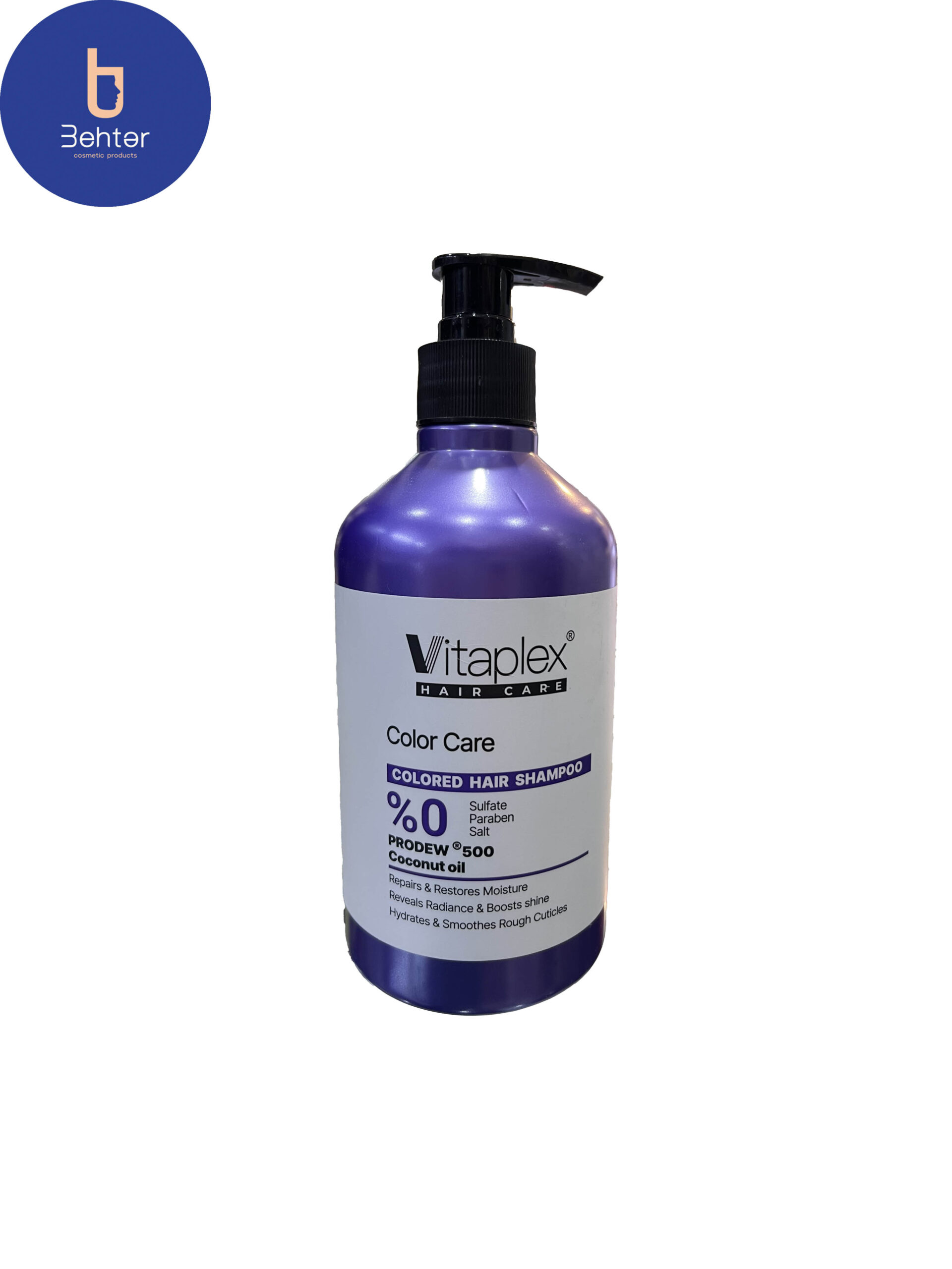 شامپو ویتاپلکس فاقد سولفات مناسب موهای رنگ شده 500 میلVitaplex sulfate-free shampoo, suitable for colore hair, 500 ml
