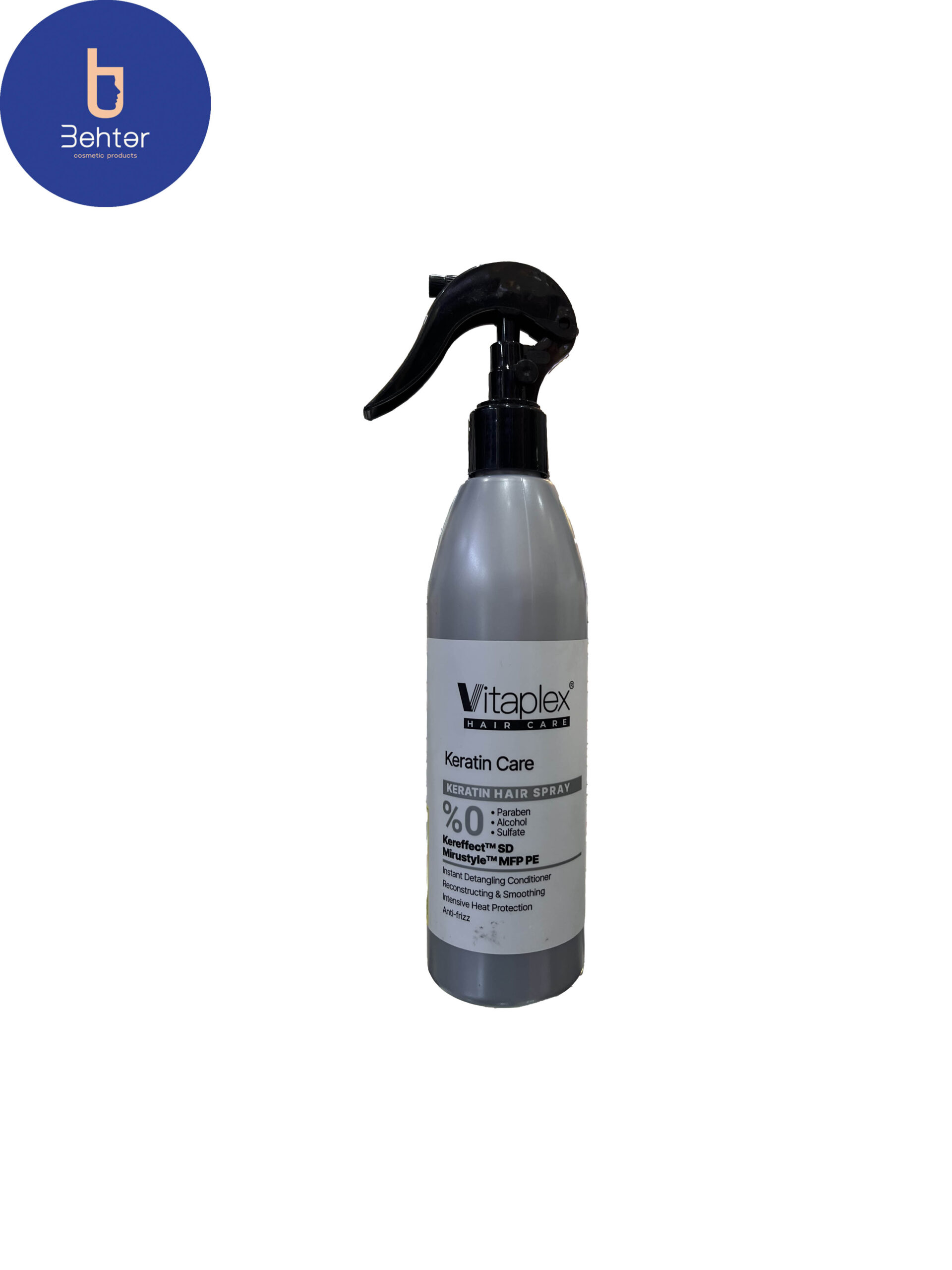 اسپری ویتاپلکس نرم کننده و ترمیم کننده مو مناسب موهای کراتینه شده  300 میلVitaplex hair softening and repairing spray suitable for keratinized hair 300 ml