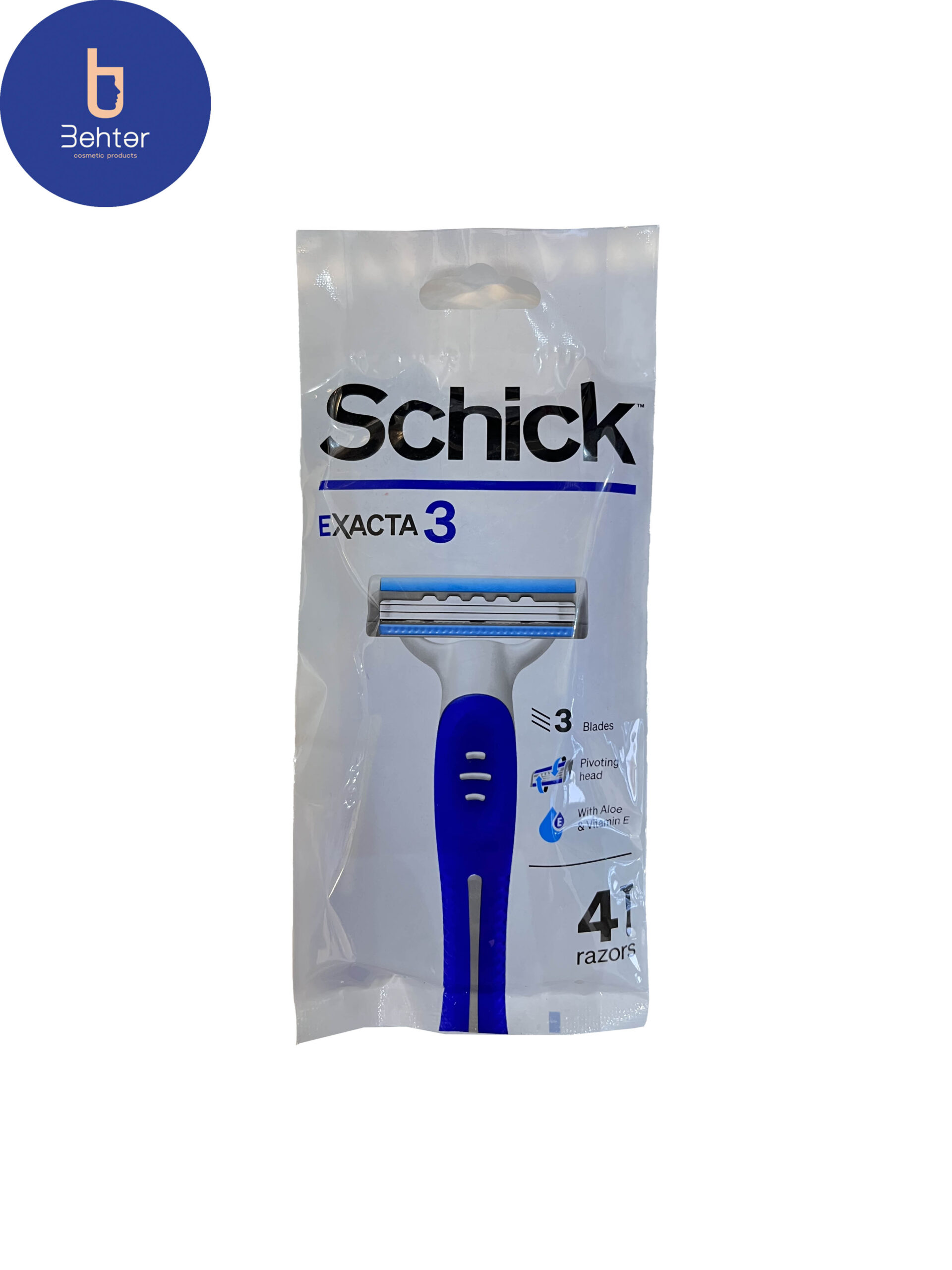 خودتراش شیک مدل اگزکتا 3 لبه مناسب مردان بسته 4 عددی self-shaving schick model Execta 3 suitable for men, pack of 4