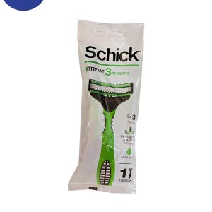 خودتراش 3 تیغ شیک مدل Extreme 3 Sensitive مناسب مردان بسته تک عدد self-shaving schick model Extreme 3 Sensitive, suitable for men, single pack
