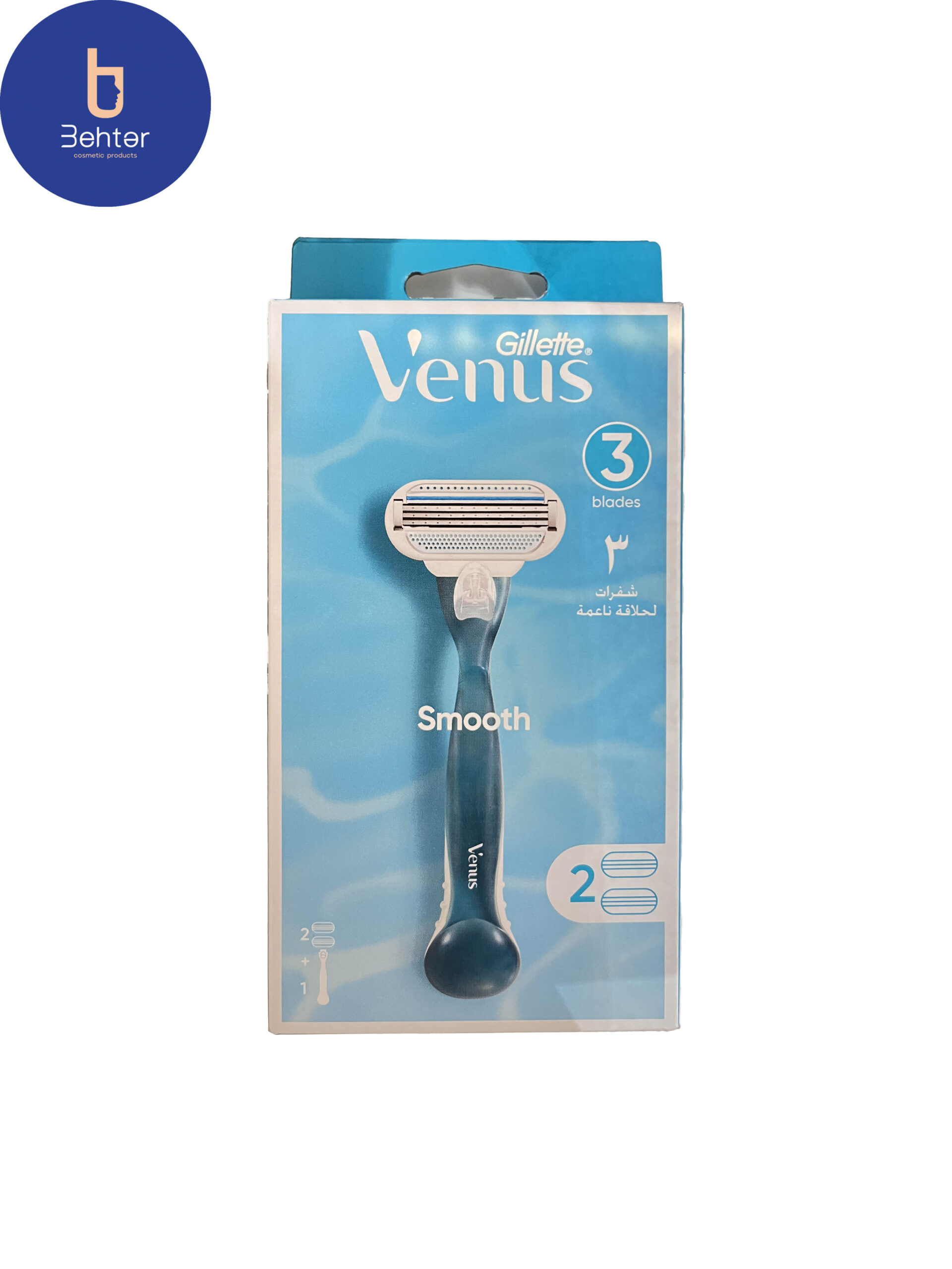 خودتراش 3 تیغ ونوس مدل SMOOTH به همراه 2تیغ یدکSelf-shaver Venus SMOOTH model with 2 spare blades