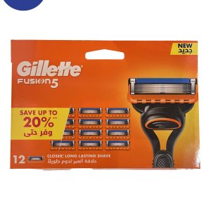 تیغ یدک ژیلت مدل FUSION5 بسته 12عددی مناسب اقایان Gillette FUSION5 spare shaver, pack of 12 suitable for men
