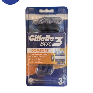 تیغ اصلاح ژیلت Blue3 comfort  بسته 3 عددی Gillette Blue3 comfort razor, pack of 3
