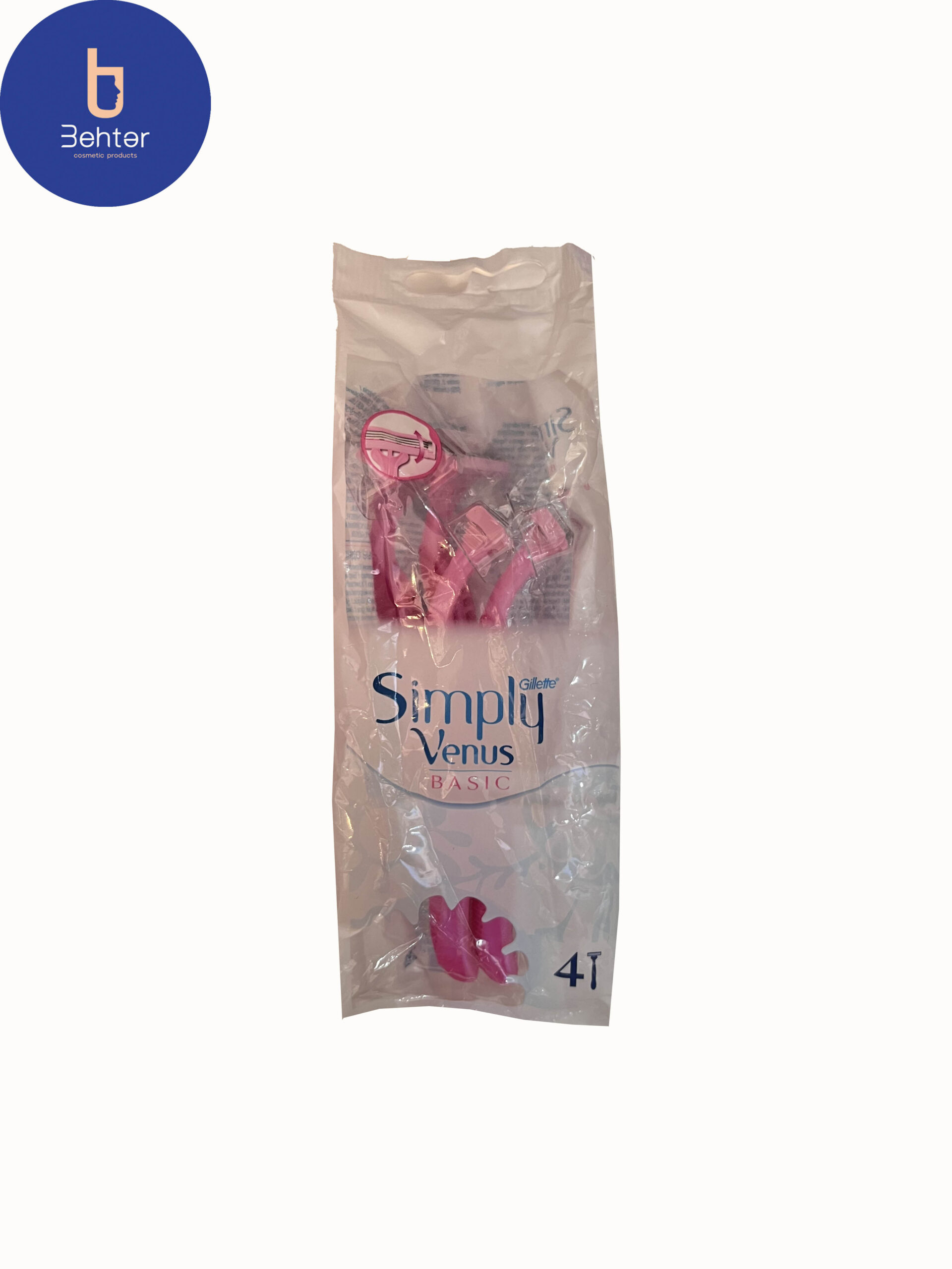 خودتراش  ژیلت مدل  Simply Venus basicصورتی بسته 4عددیGillette shaver, Simply Venus basic model, pink, pack of 4