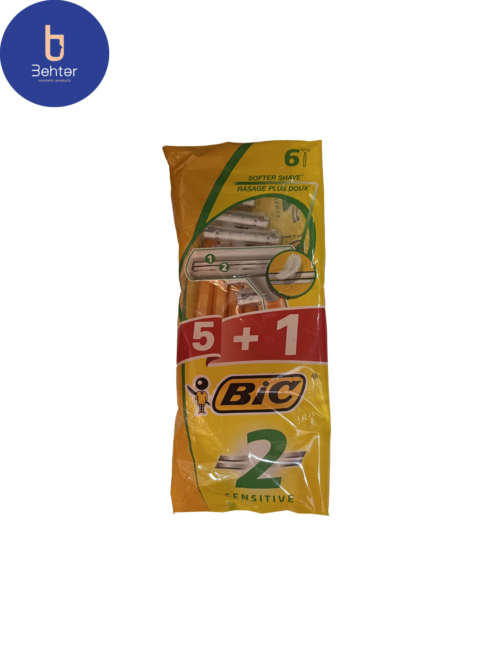 خودتراش 2 تیغ بیک مدل Sensitive بسته6عددی Self-shaver, 2 sensitive razor blades, pack of 6