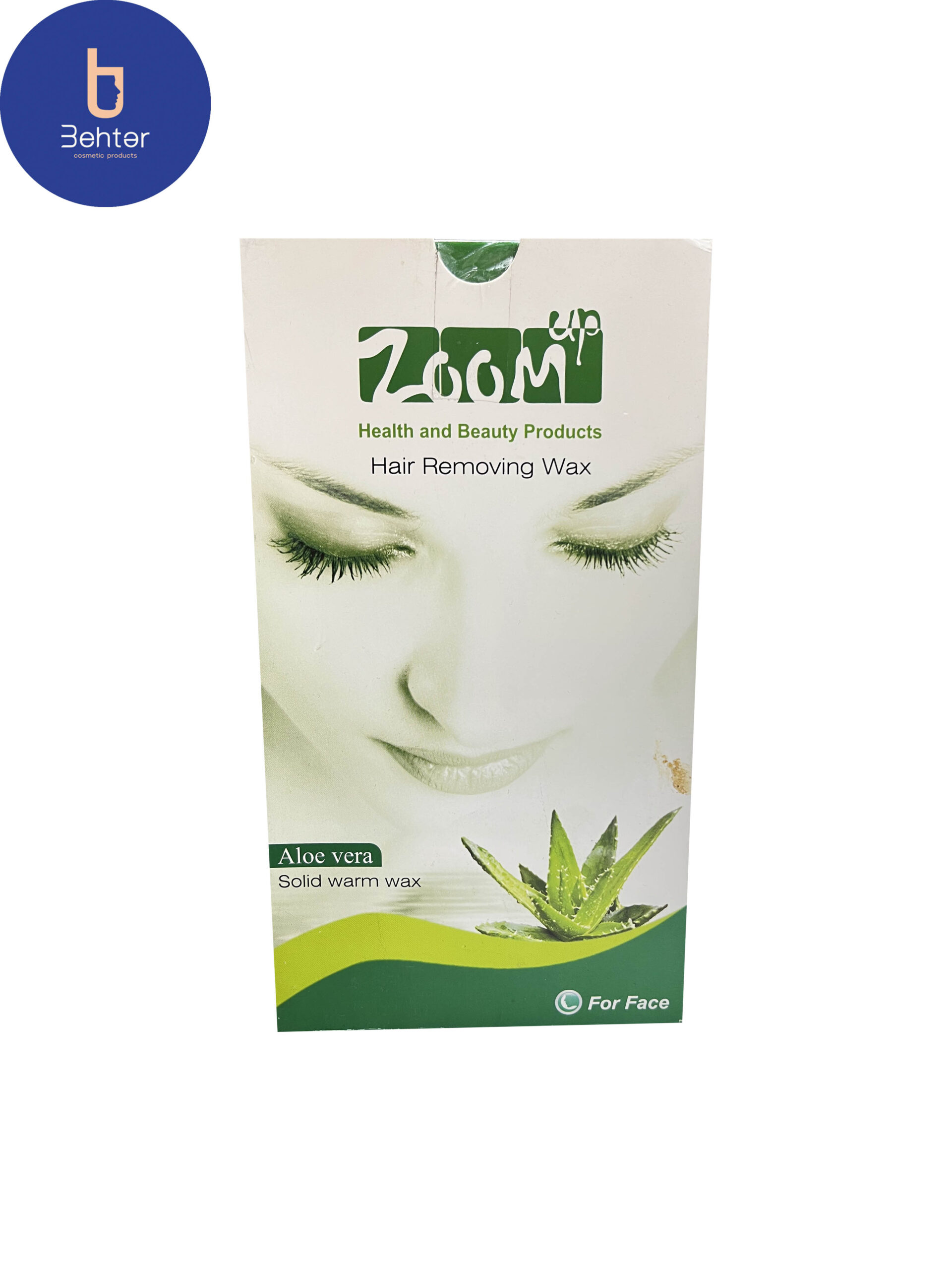 موم اپیلاسیون تخت زوم اپ مدل الوورا 500گرم  Zoom-up flat hair removal wax, aloe vera model, 500gr