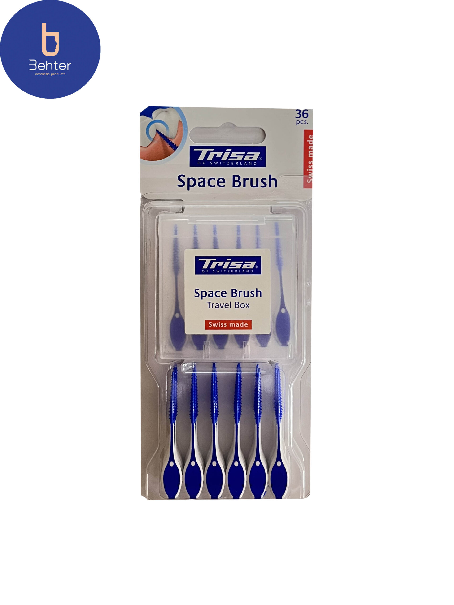 مسواک بین دندانی تریزا مدل Space Brush با برس متوسط بسته 36 عددی  Interdental toothbrush trisa Space Brush model, with medium brush, pack of 36