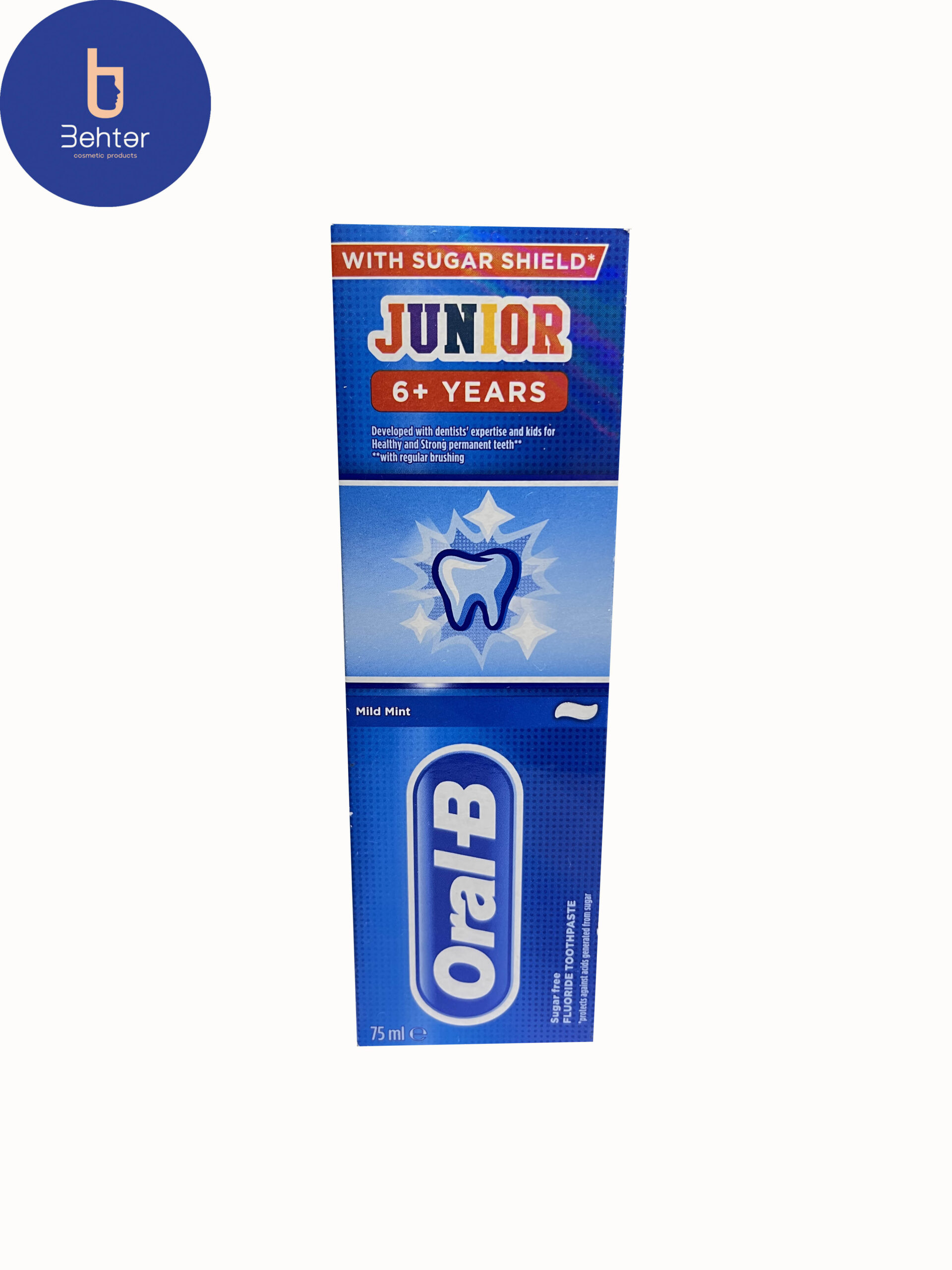 خمیر دندان کودک و نوجوان oral Bمدل Junior +6 years حجم75میل Toothpaste for children and teenagers oral B model Junior +6 years volume 75 ml