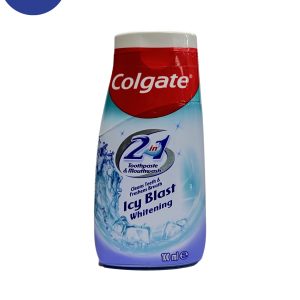 خمیردندان سفیدکننده و دهانشویه Colgate مدل Icy Blastحجم 100میل Colgate whitening toothpaste and mouthwash, Icy Blast model, volume 100 ml
