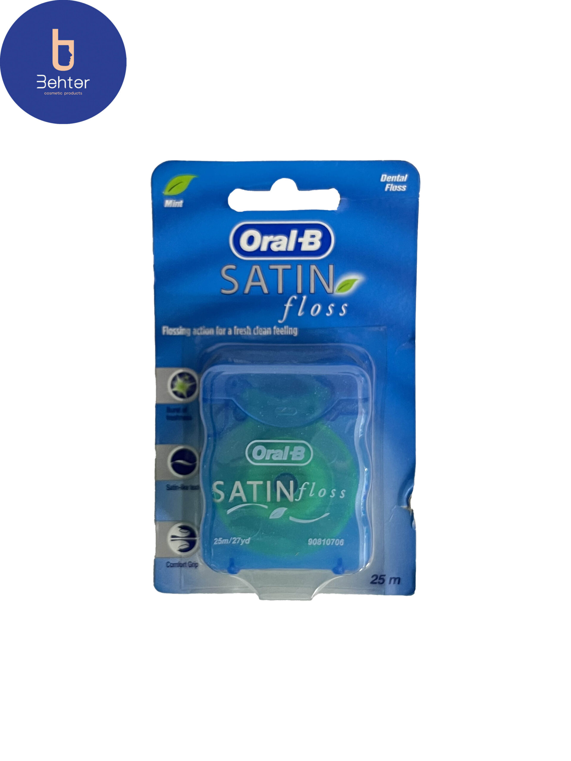 نخ دندان Oral B مدل Satinبا نخ 25 متری Oral B dental floss satin model with 25 meter thread