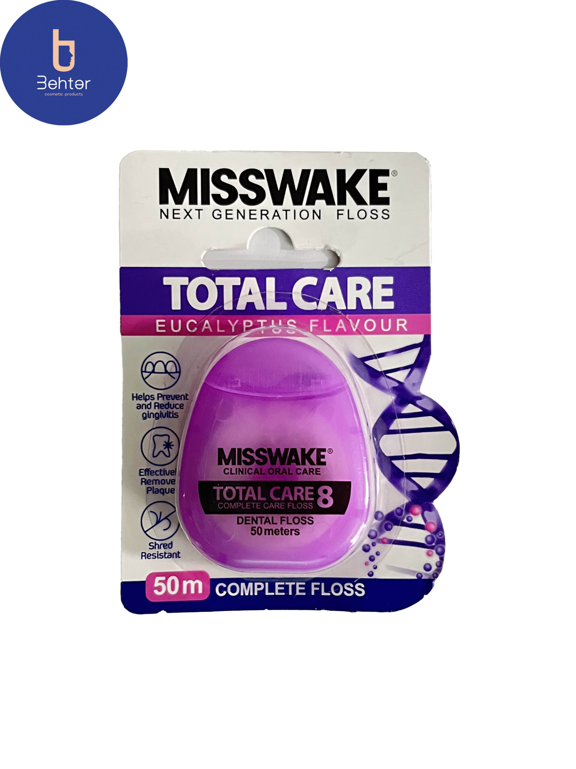 نخ دندان میسویک مدل توتال کر8 50 مترMiswick Dental Floss Model Total Ker8 50 meters