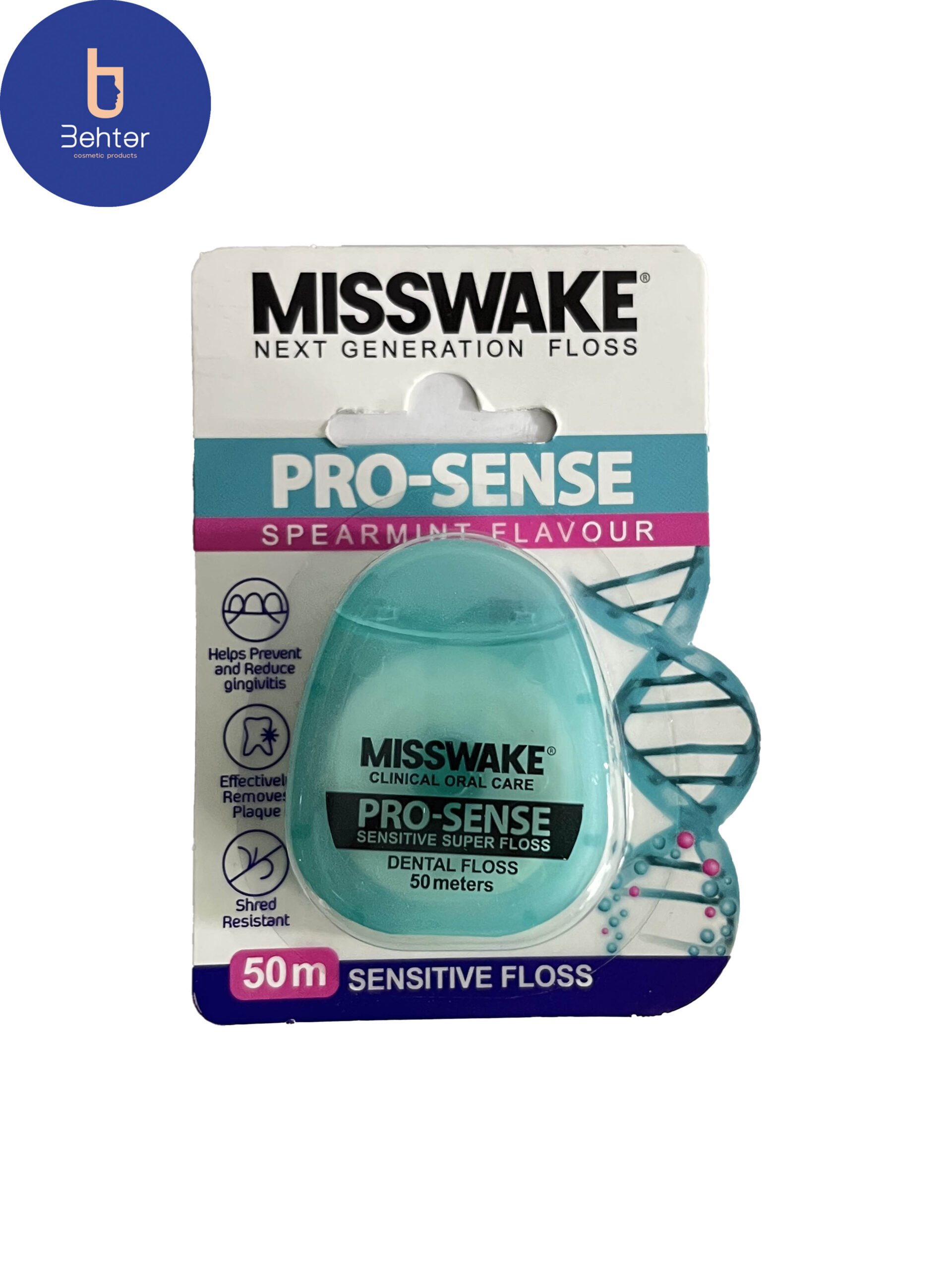 نخ دندان ضد حساسیت مدل پرو سنس میسویک 50 مترHypoallergenic dental floss Pro Sense Meswick 50 meters