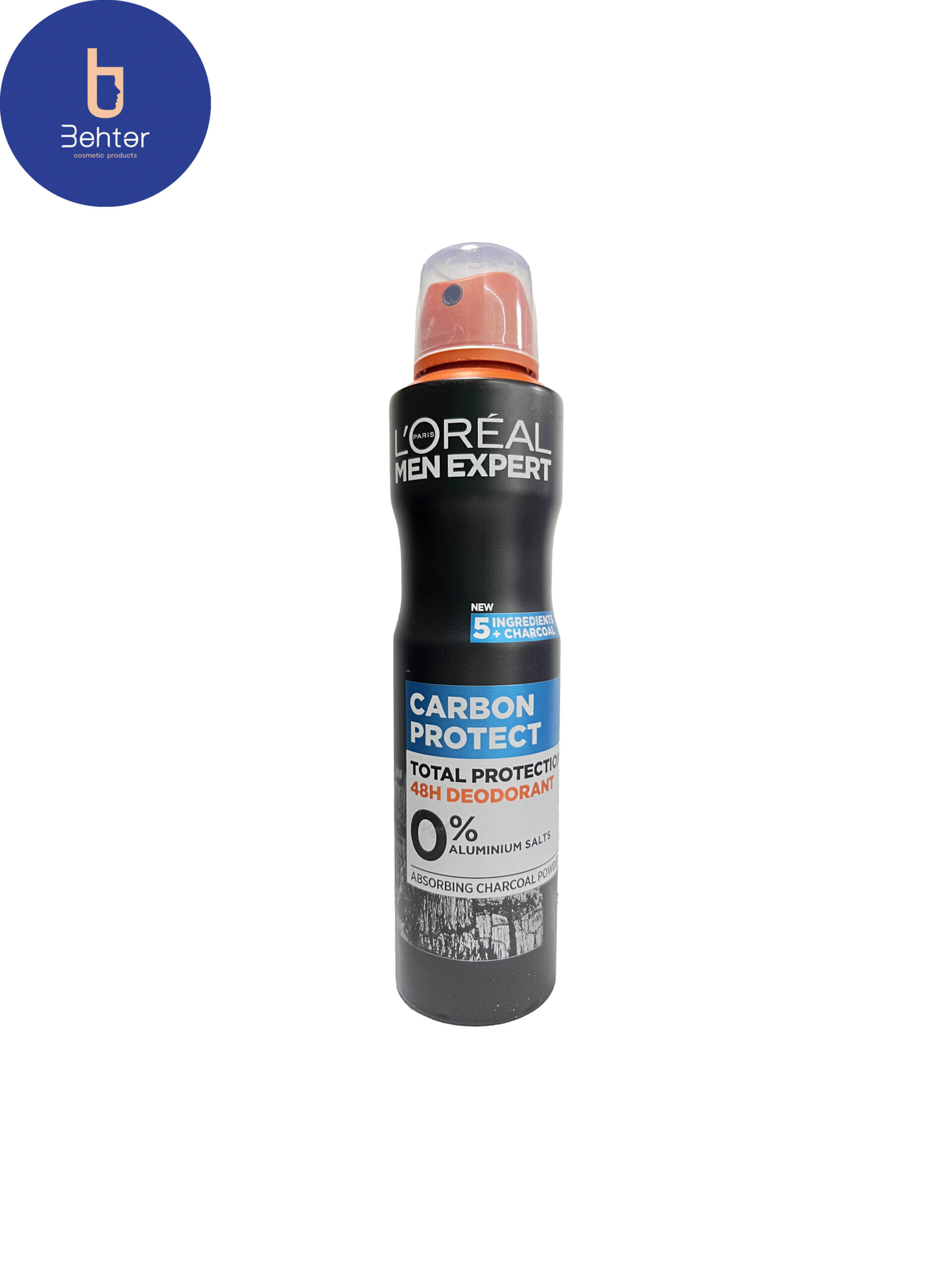اسپری ضد تعریق مردانه لورال بدون آلومینیوم مدل Carbon Protect حجم 250 میلAluminum-free L’oral antiperspirant spray for men, model Carbon Protect, volume 250 ml