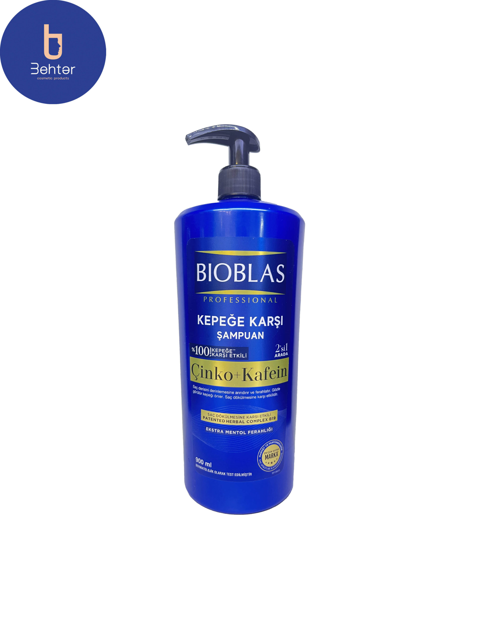 شامپو ضد شوره حاوی زینک و کافیین Bioblas مدل Kepege karshiباحجم 900 میل Anti-dandruff shampoo containing zinc and caffeine Bioblas model Kepege karshi volume 900 ml