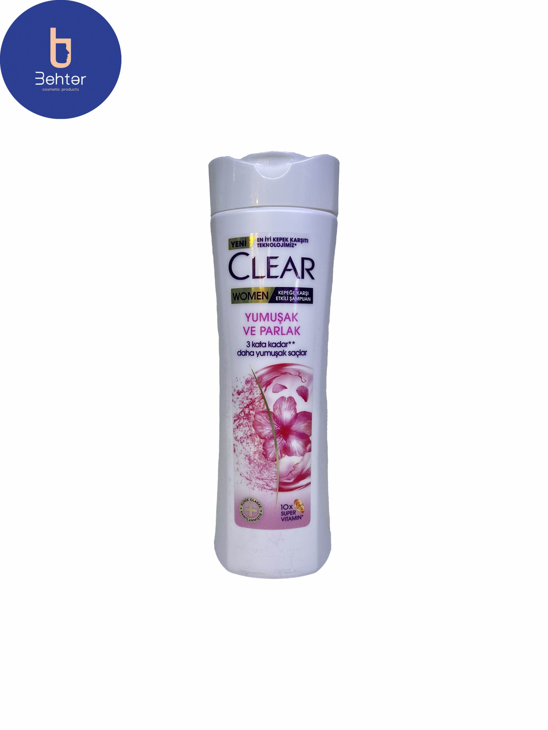 شامپو ضد شوره  و درخشان کننده بانوان Clear مدل Yumushak ve parlakحجم350میل Women’s clear anti-dandruff and brightening shampoo, Yumushak ve parlak ,volume 350 ml