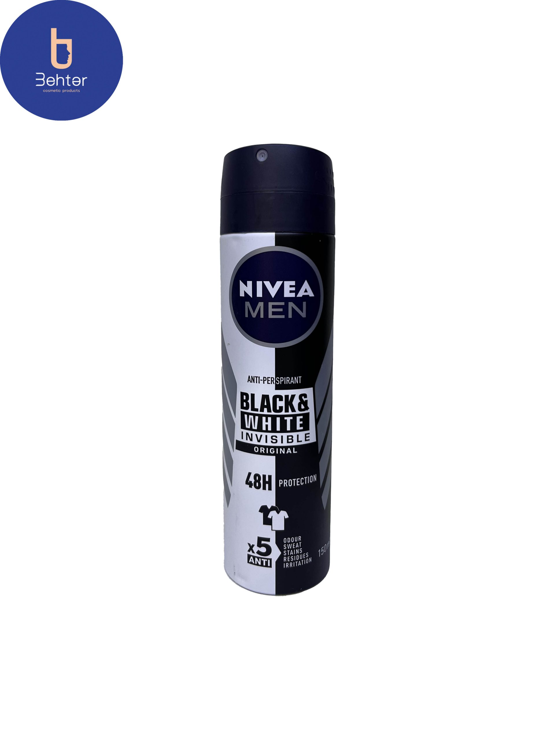 اسپری ضد تعریق مردانه  Nivea مدل Invisible Black & White Nivea حجم 150میل Nivea Men’s Antiperspirant Spray, Black & White model, volume150 ml