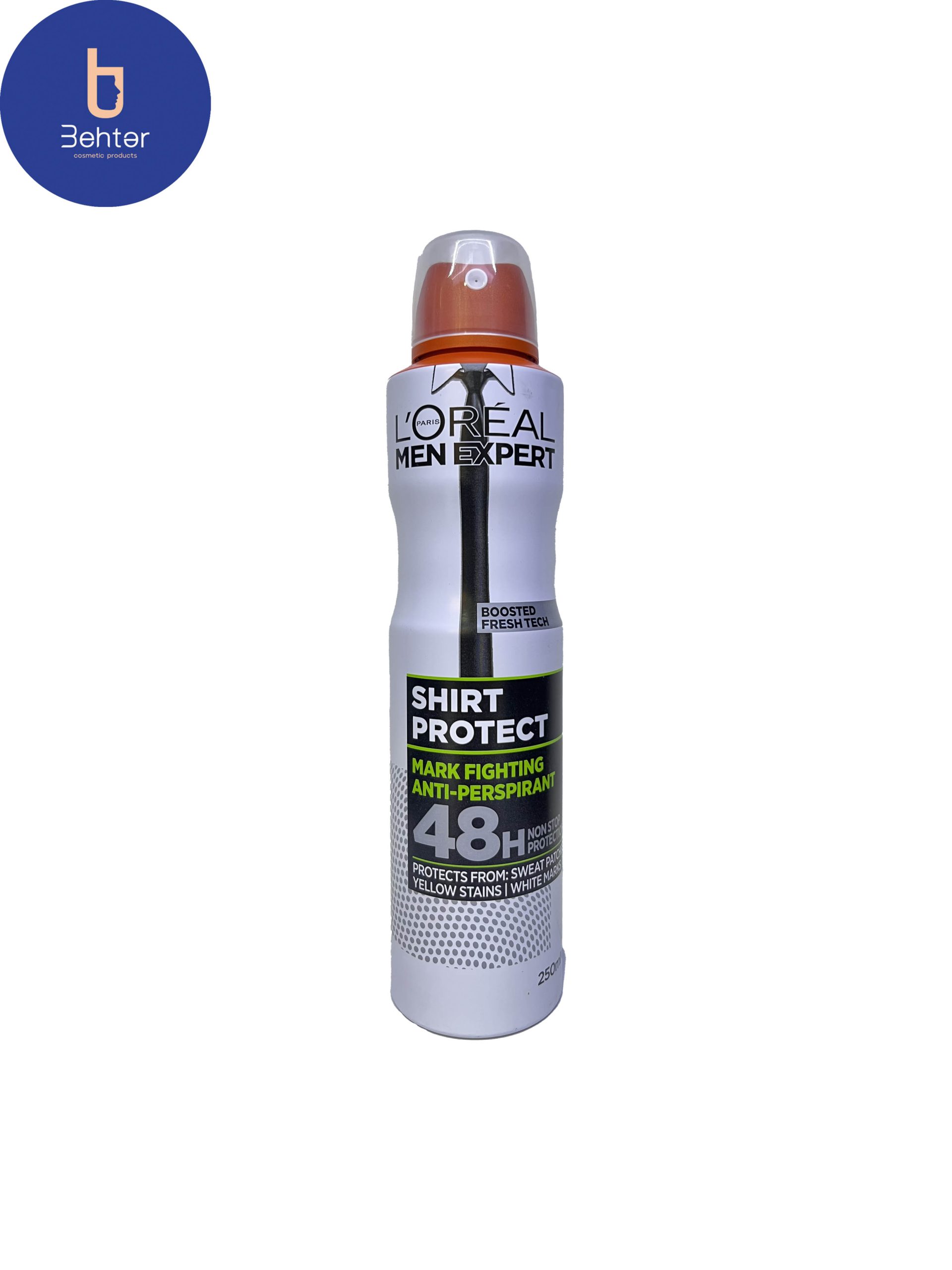 اسپری ضدتعریق Loreal مدل Shirt protectحجم 250میل Loreal antiperspirant spray, Shirt protect model, volume 250 ml