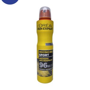 اسپری ضد تعریق مردانه Lorealمدل Invincible sport حجم 250میل Loreal men’s antiperspirant spray, Invincible sport model, volume 250 ml