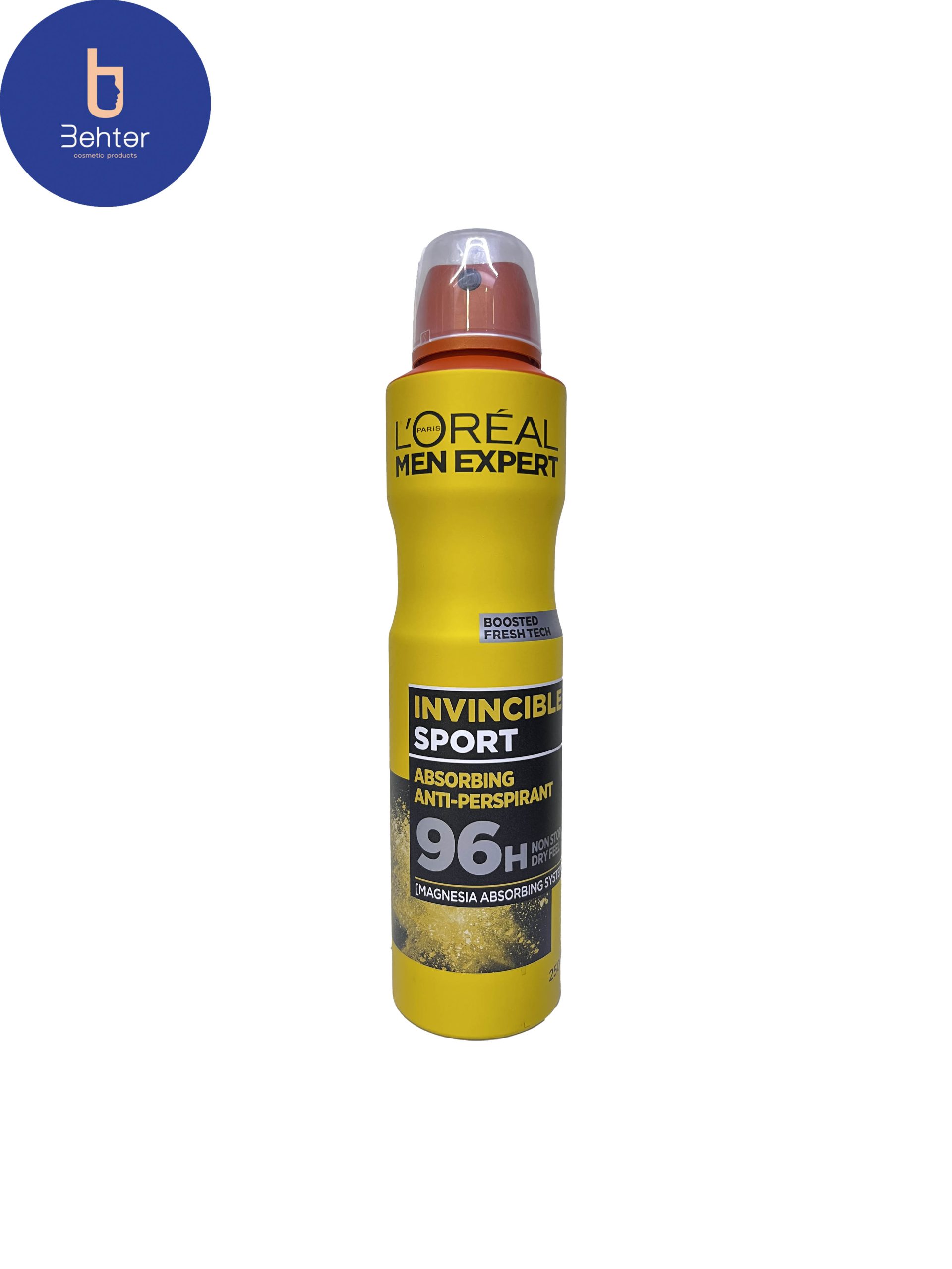 اسپری ضد تعریق مردانه Lorealمدل Invincible sport حجم 250میل Loreal men’s antiperspirant spray, Invincible sport model, volume 250 ml