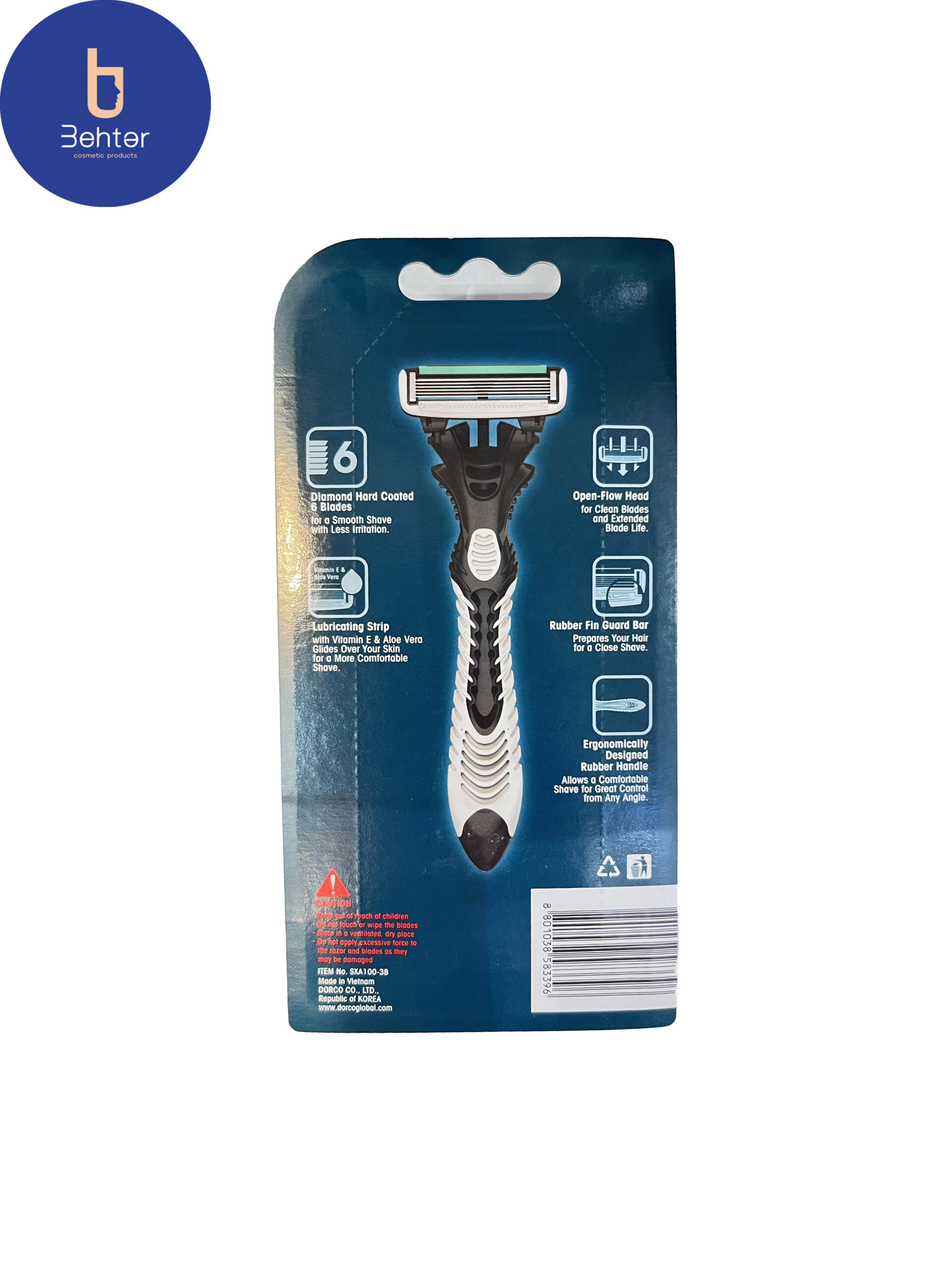 خودتراش مردانه 6 تیغ دورکو مدل Portable بسته 3 عددی Self-shaver Dorco with 6 blades, portable model, pack of 3